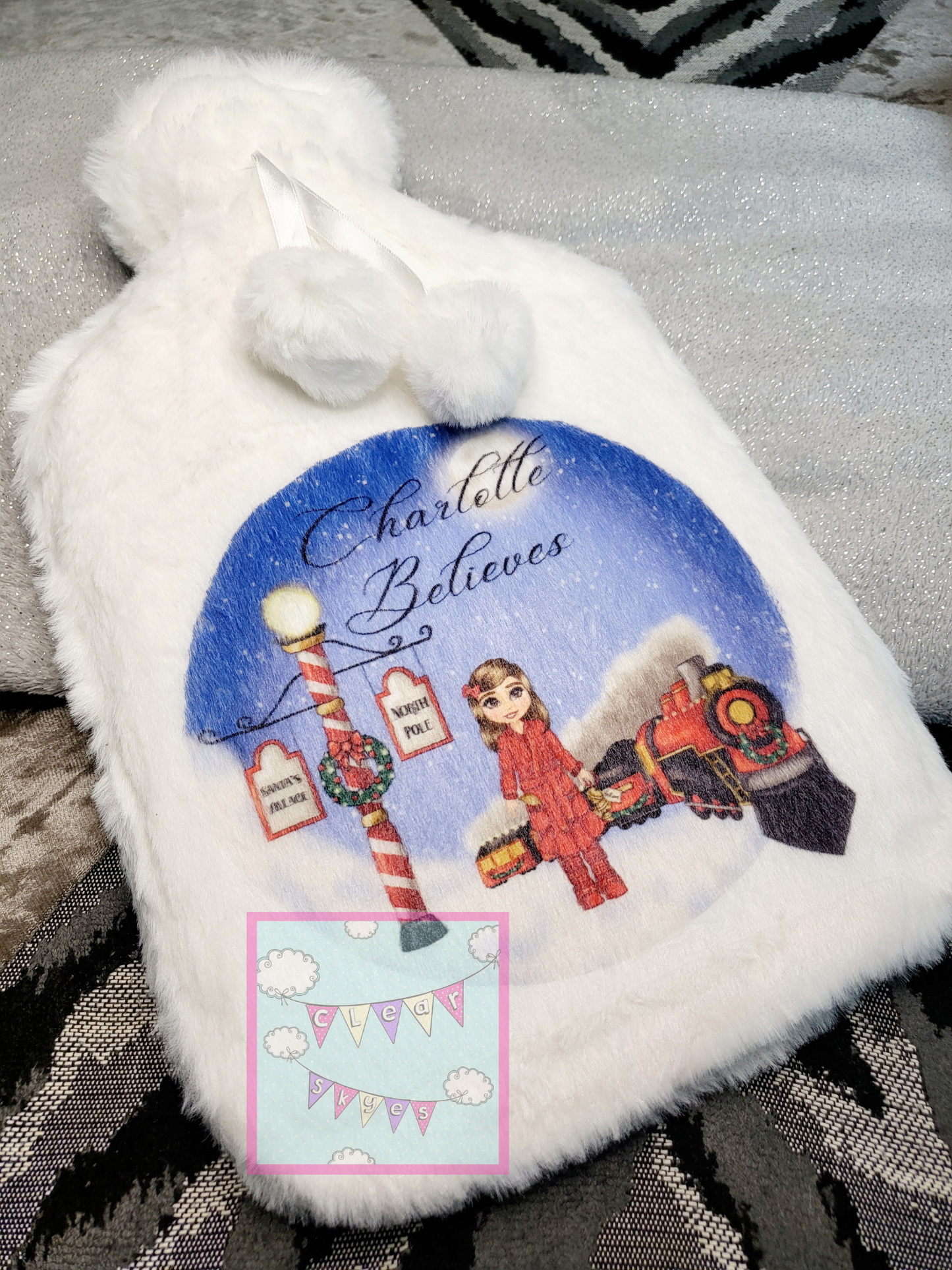 Personalised Christmas Hot Water Bottle & Cover - PRE ORDER