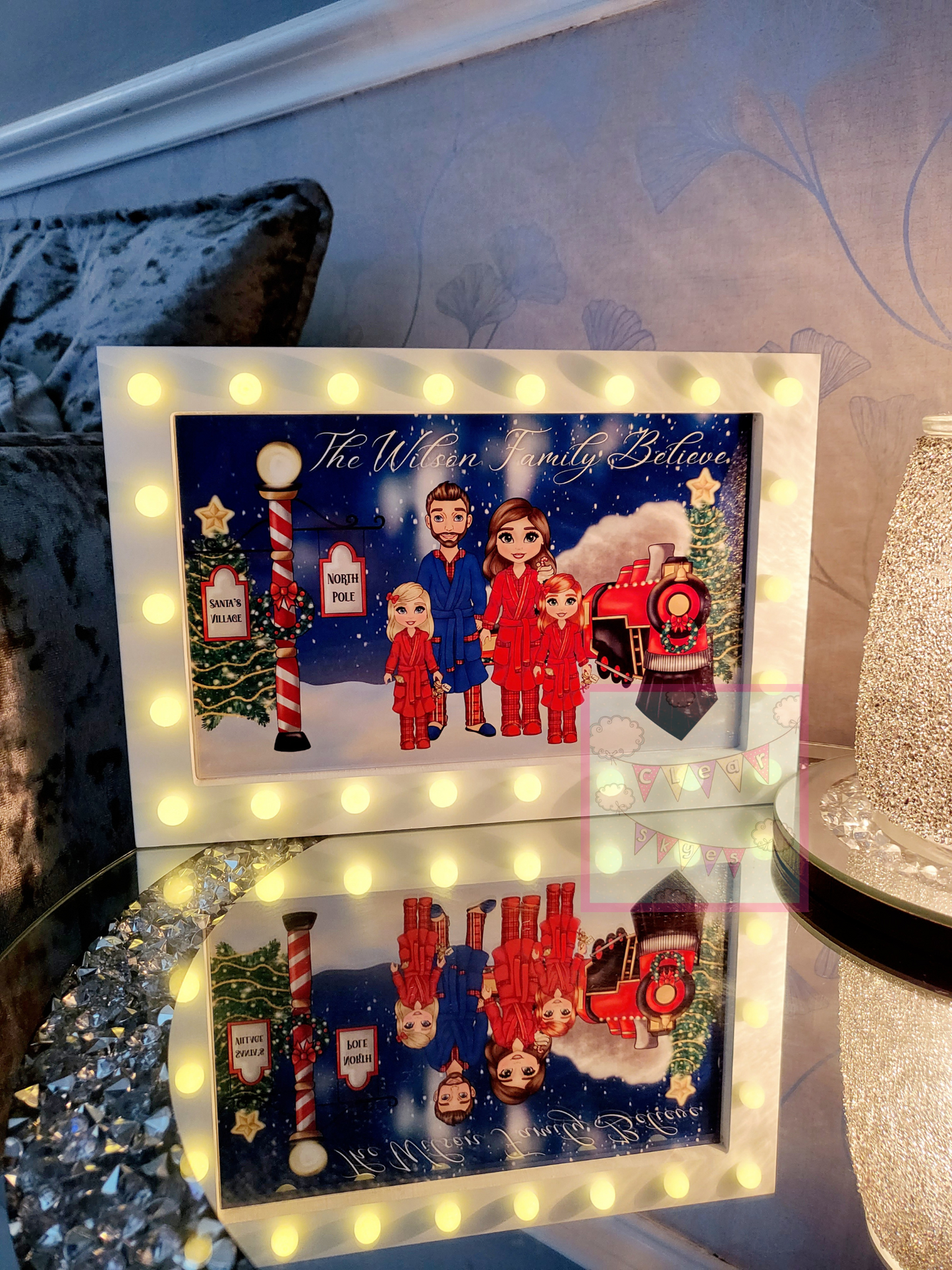 Personalised Family Christmas Box Light