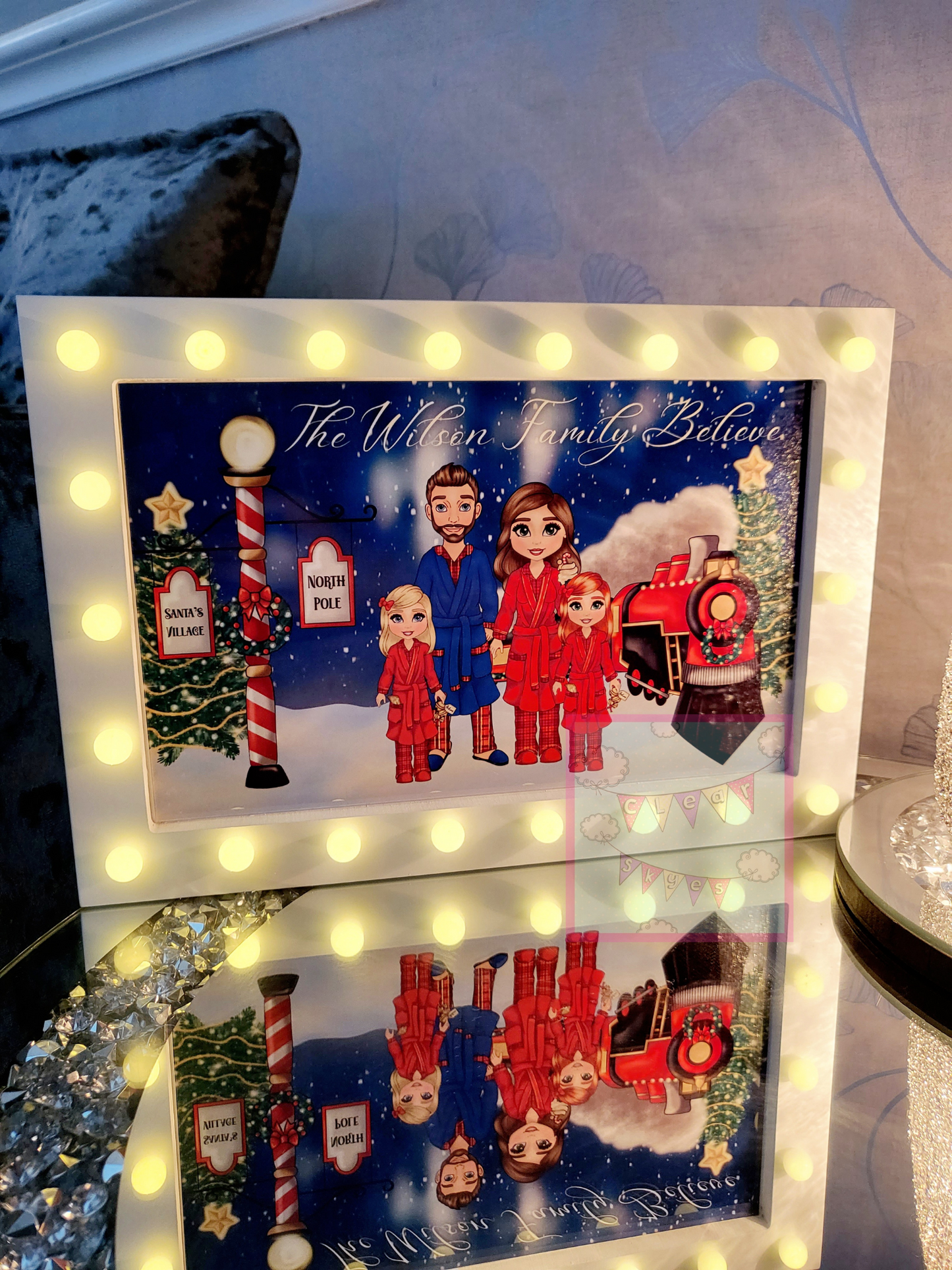 Personalised Family Christmas Box Light