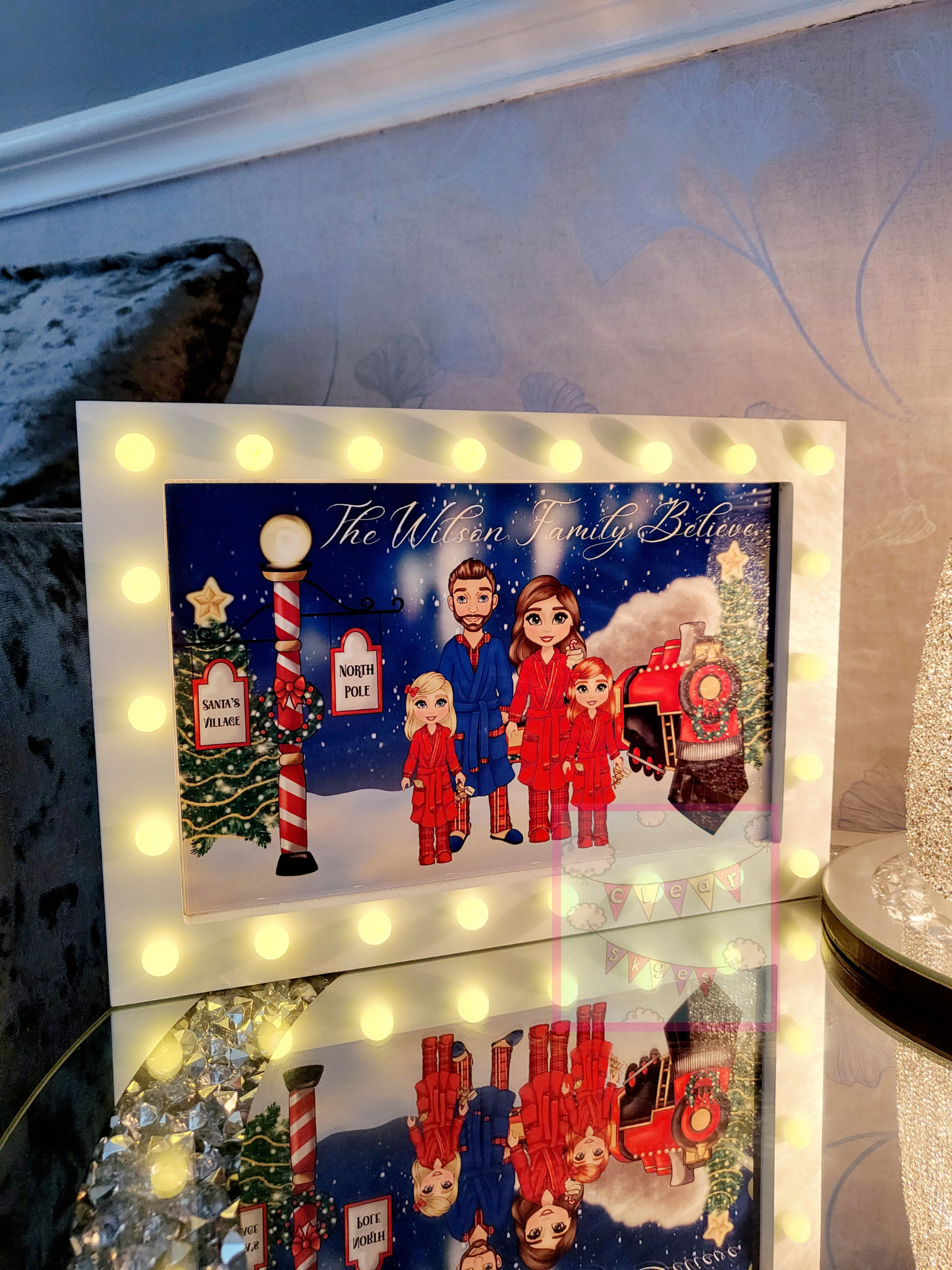 Personalised Family Christmas Box Light