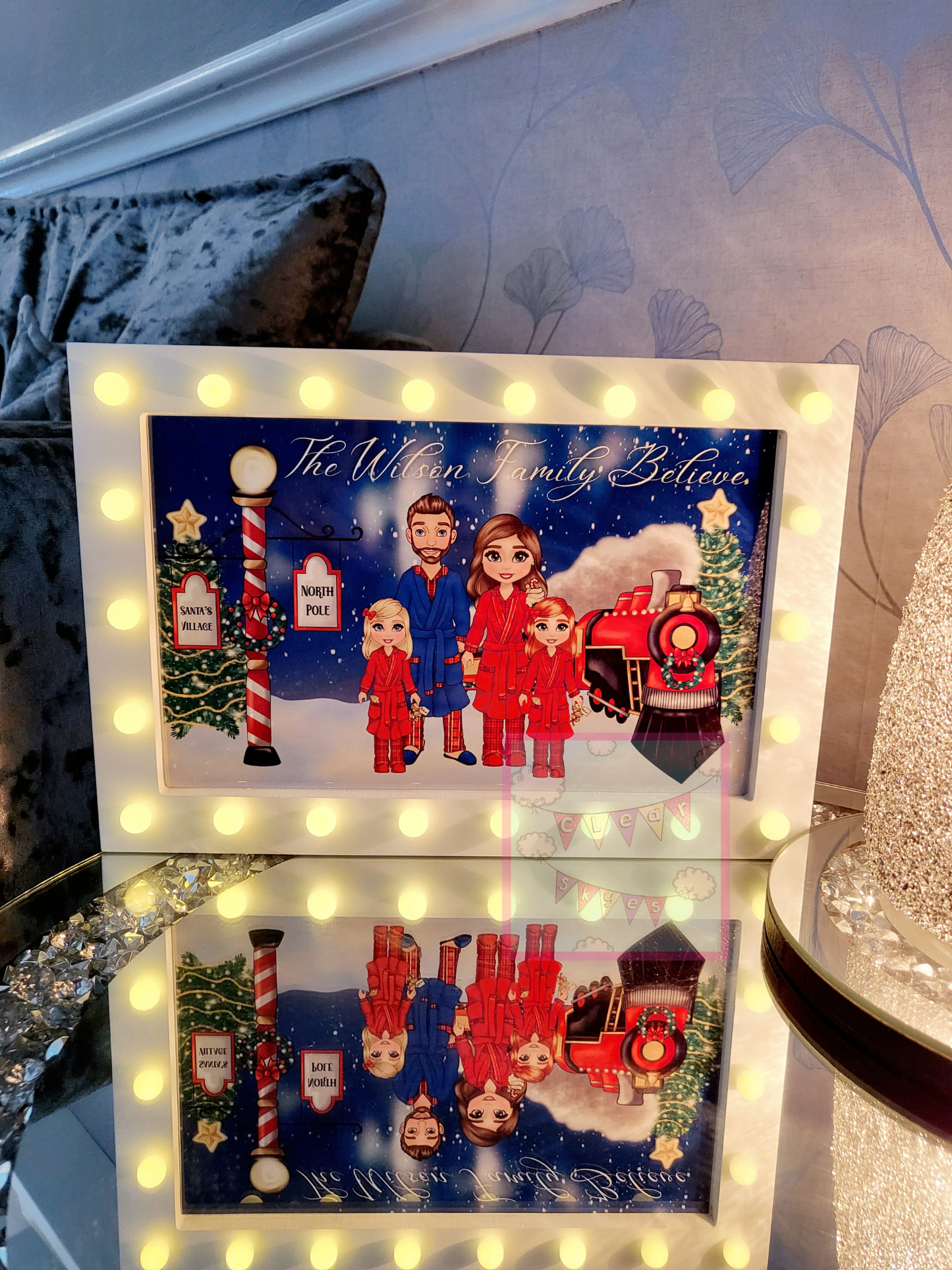 Personalised Family Christmas Box Light