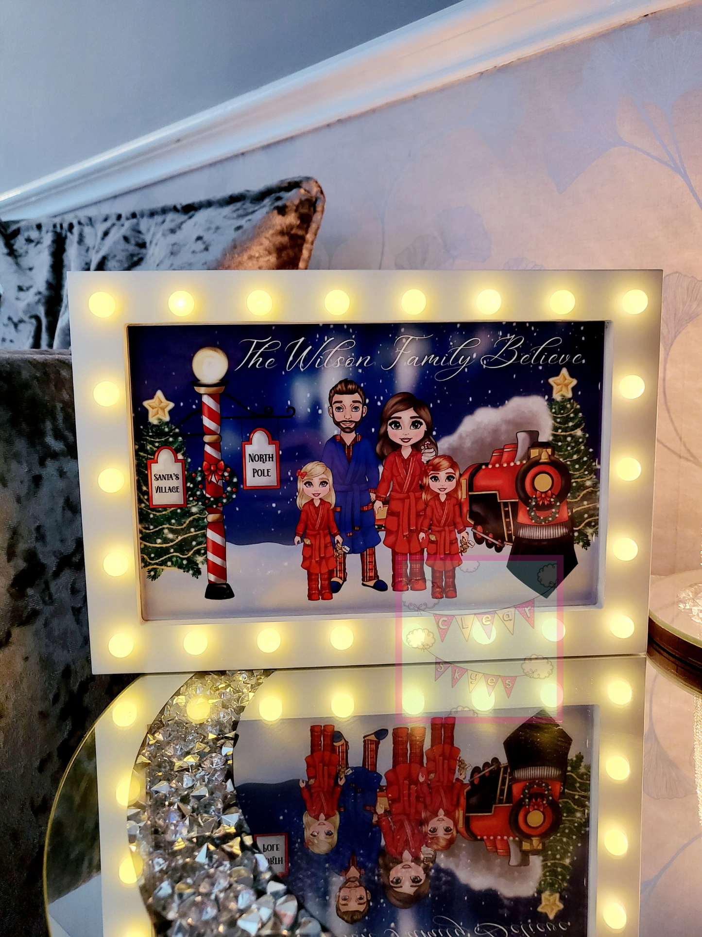 Personalised Family Christmas Box Light