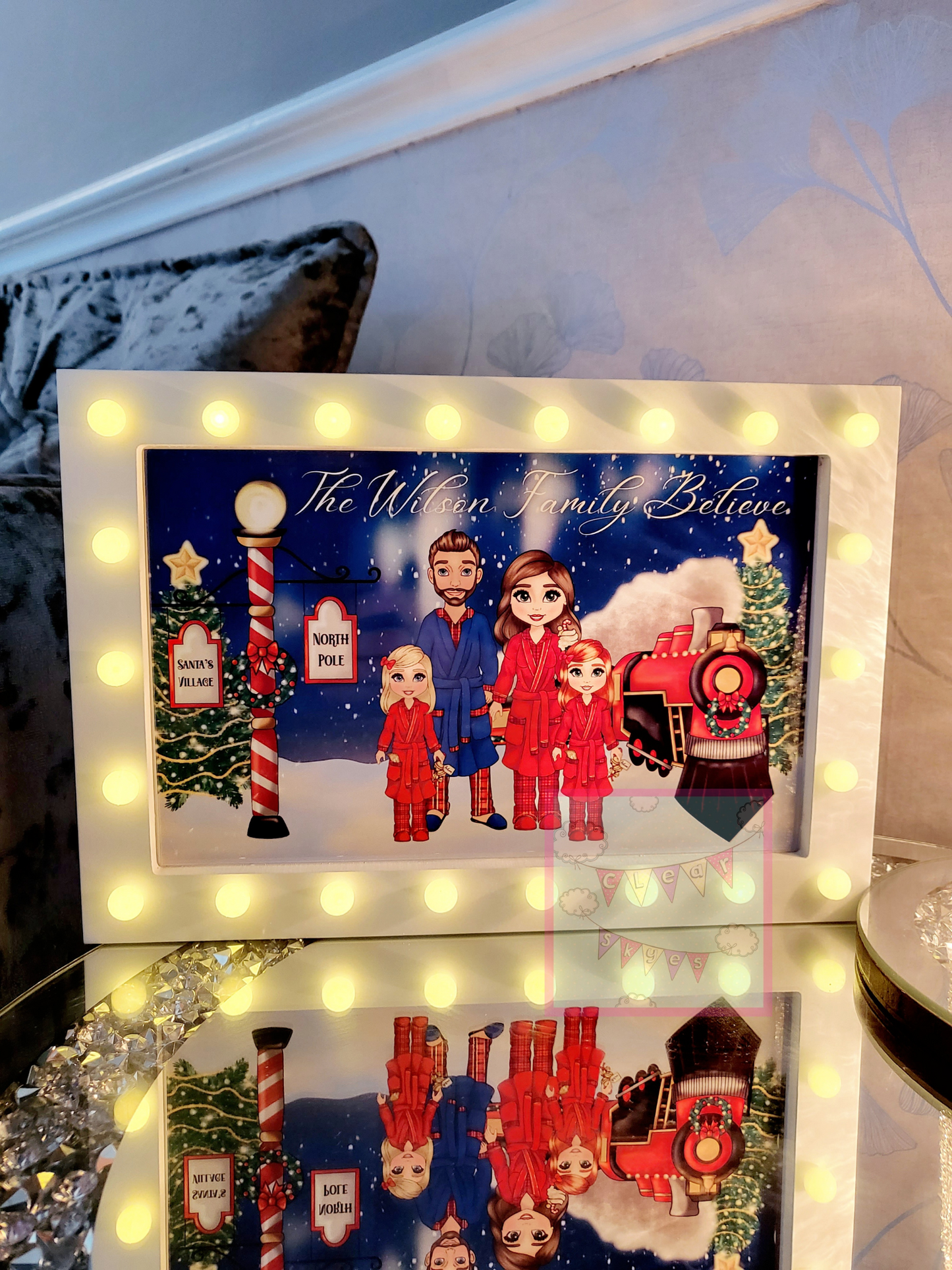 Personalised Family Christmas Box Light