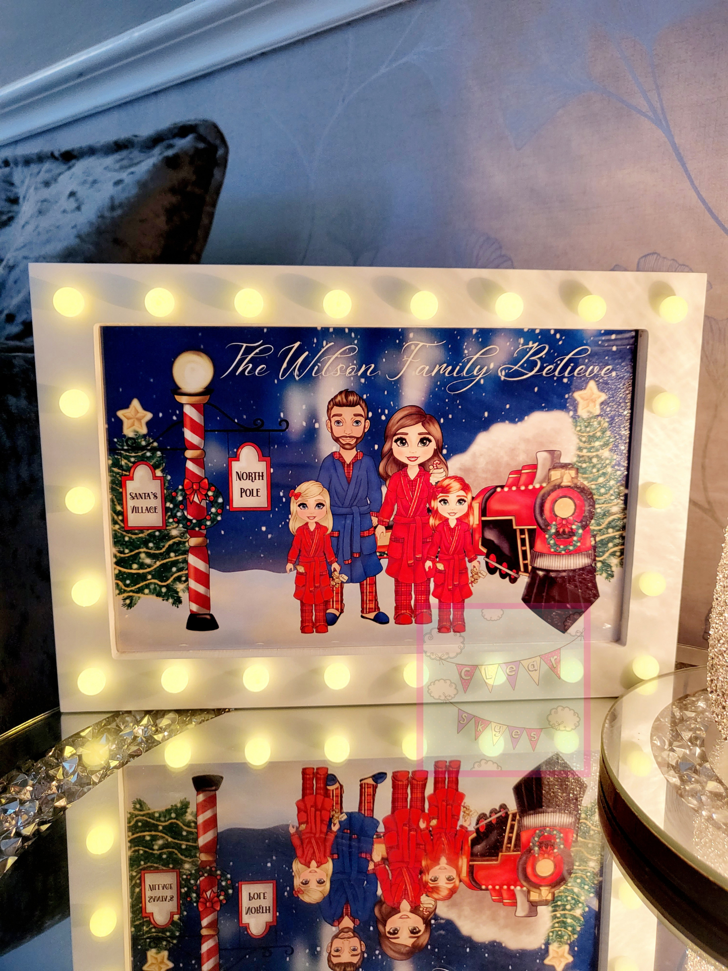 Personalised Family Christmas Box Light