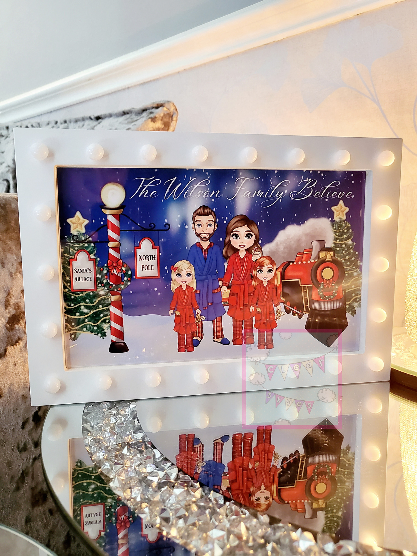 Personalised Family Christmas Box Light