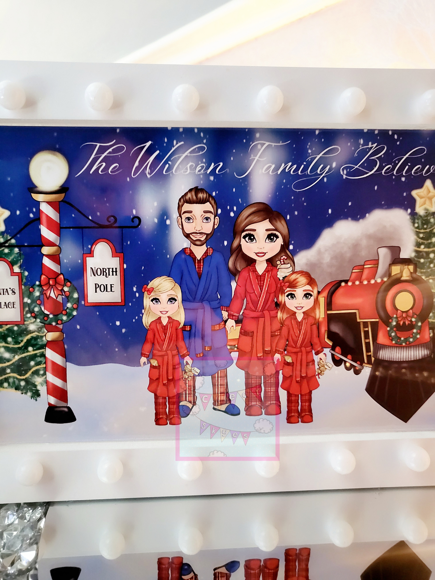 Personalised Family Christmas Box Light