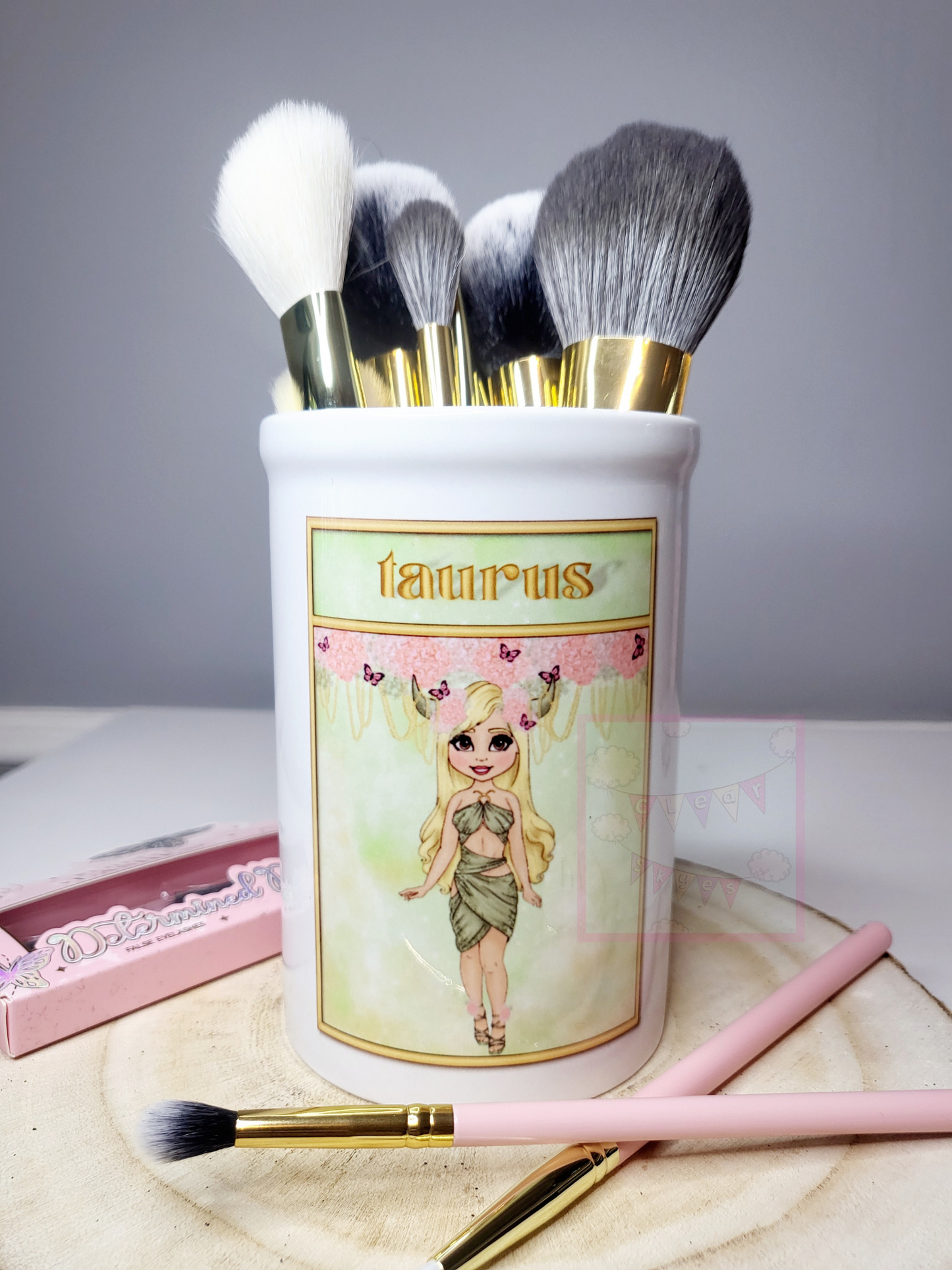 Personalised Zodiac Makeup Brush Pot