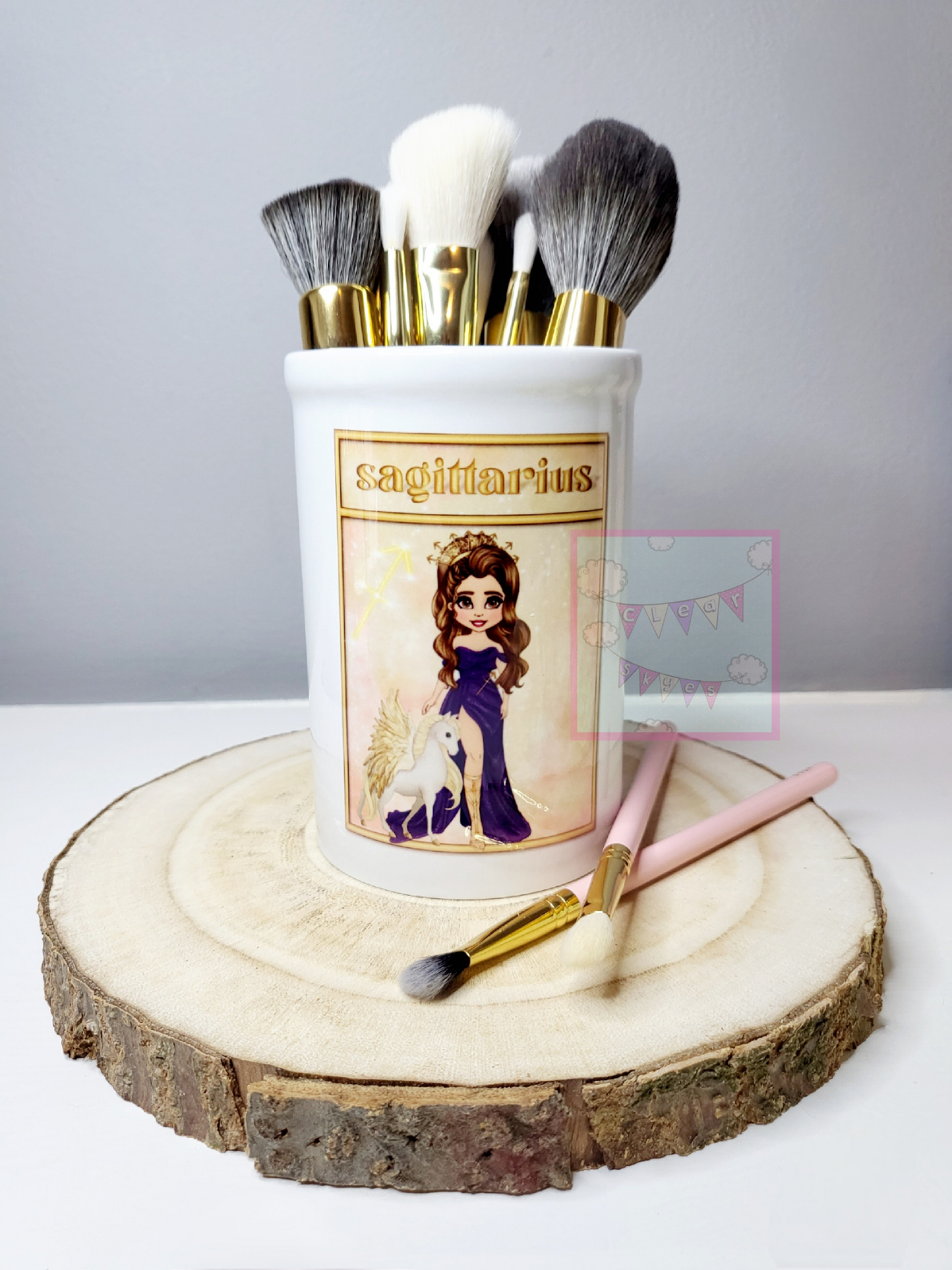 Personalised Zodiac Makeup Brush Pot