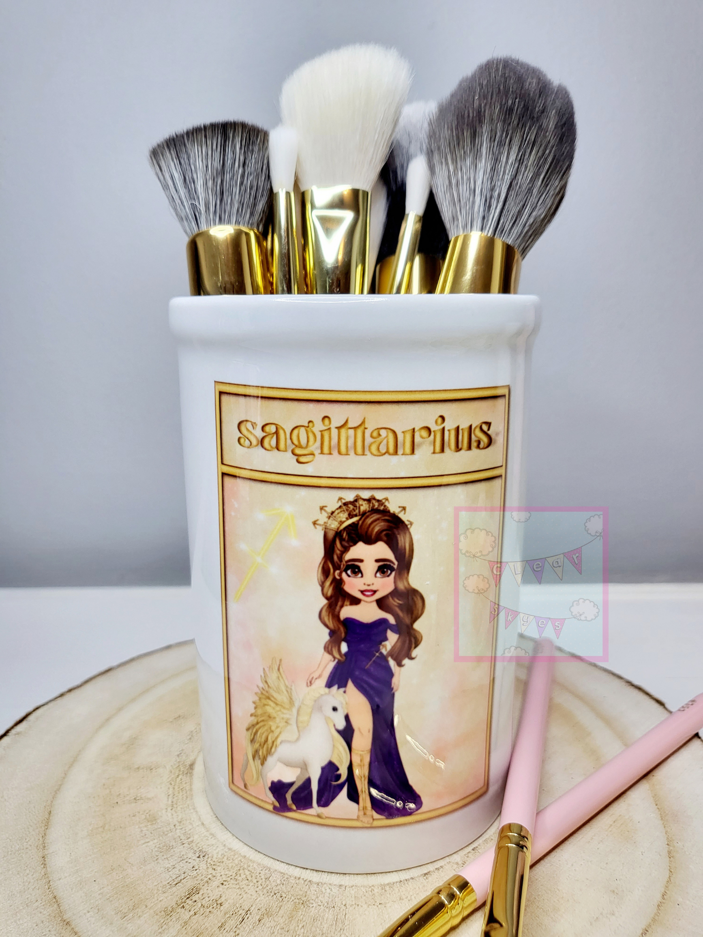 Personalised Zodiac Makeup Brush Pot