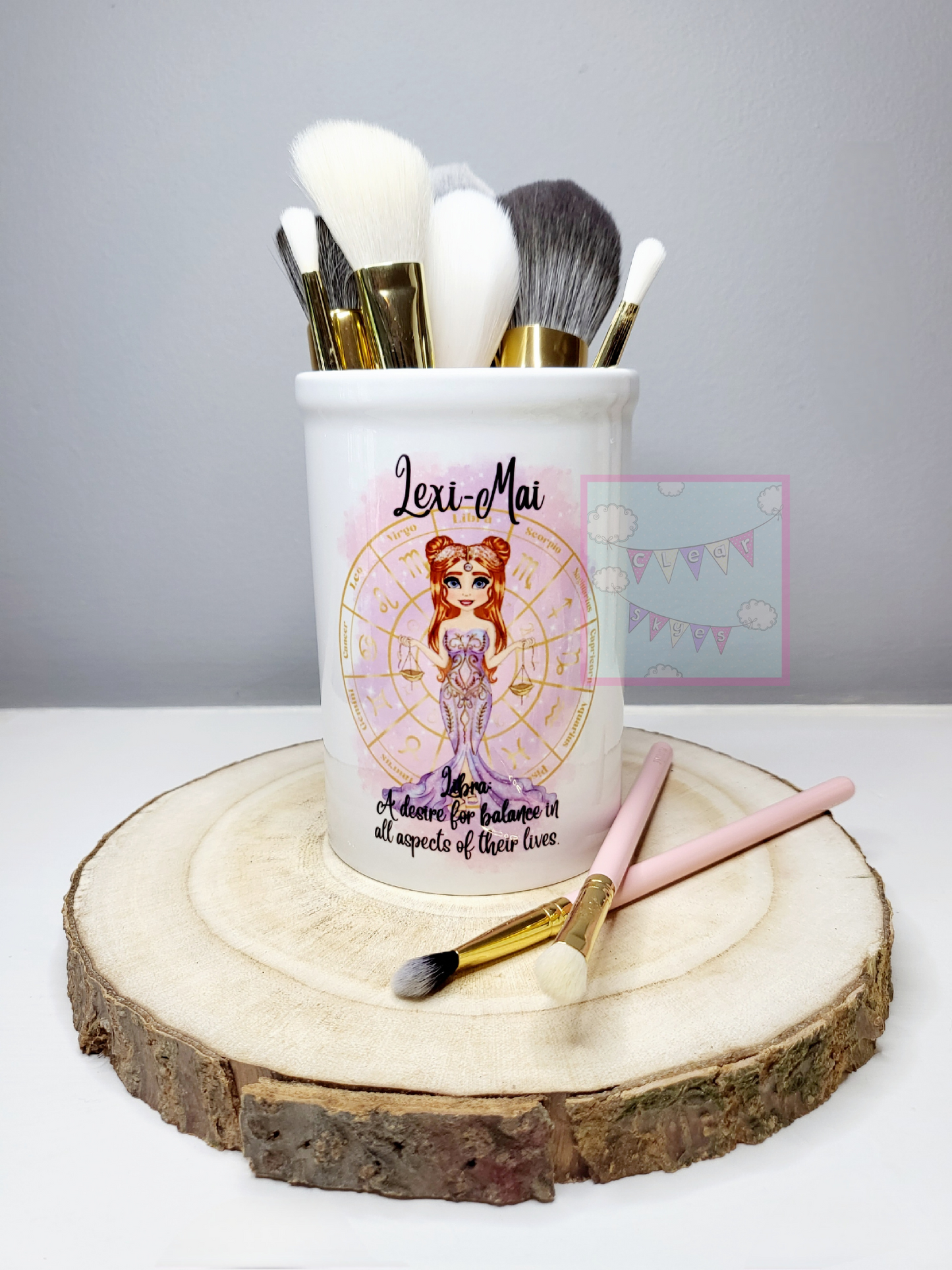 Personalised Zodiac Makeup Brush Pot