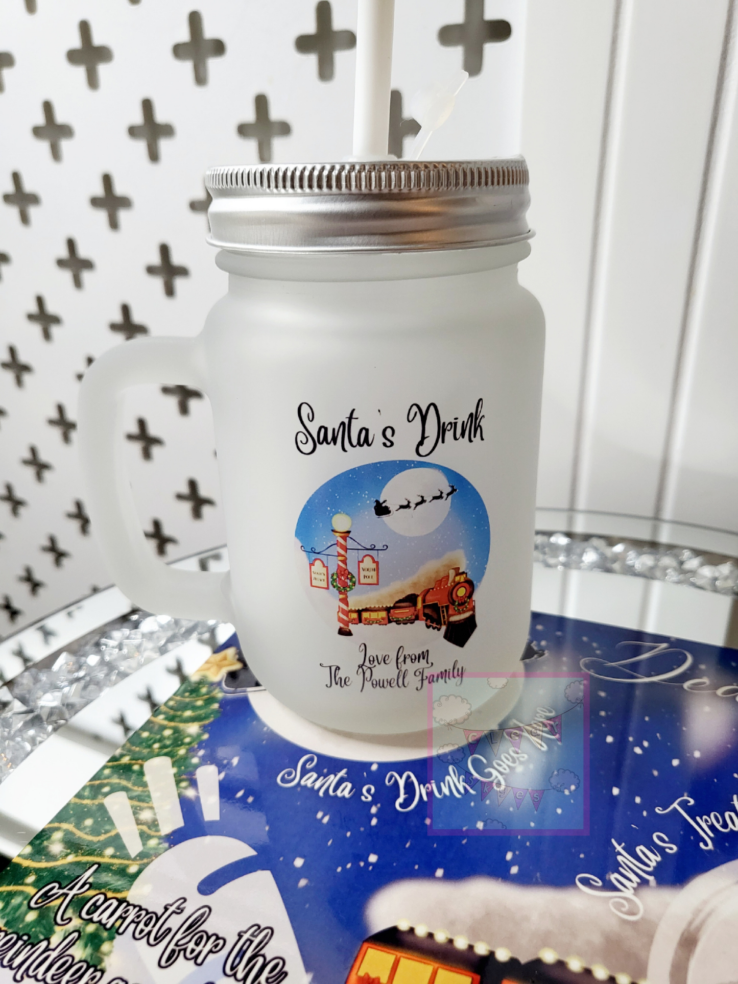 Personalised Christmas Eve Drinking Jar for Santa