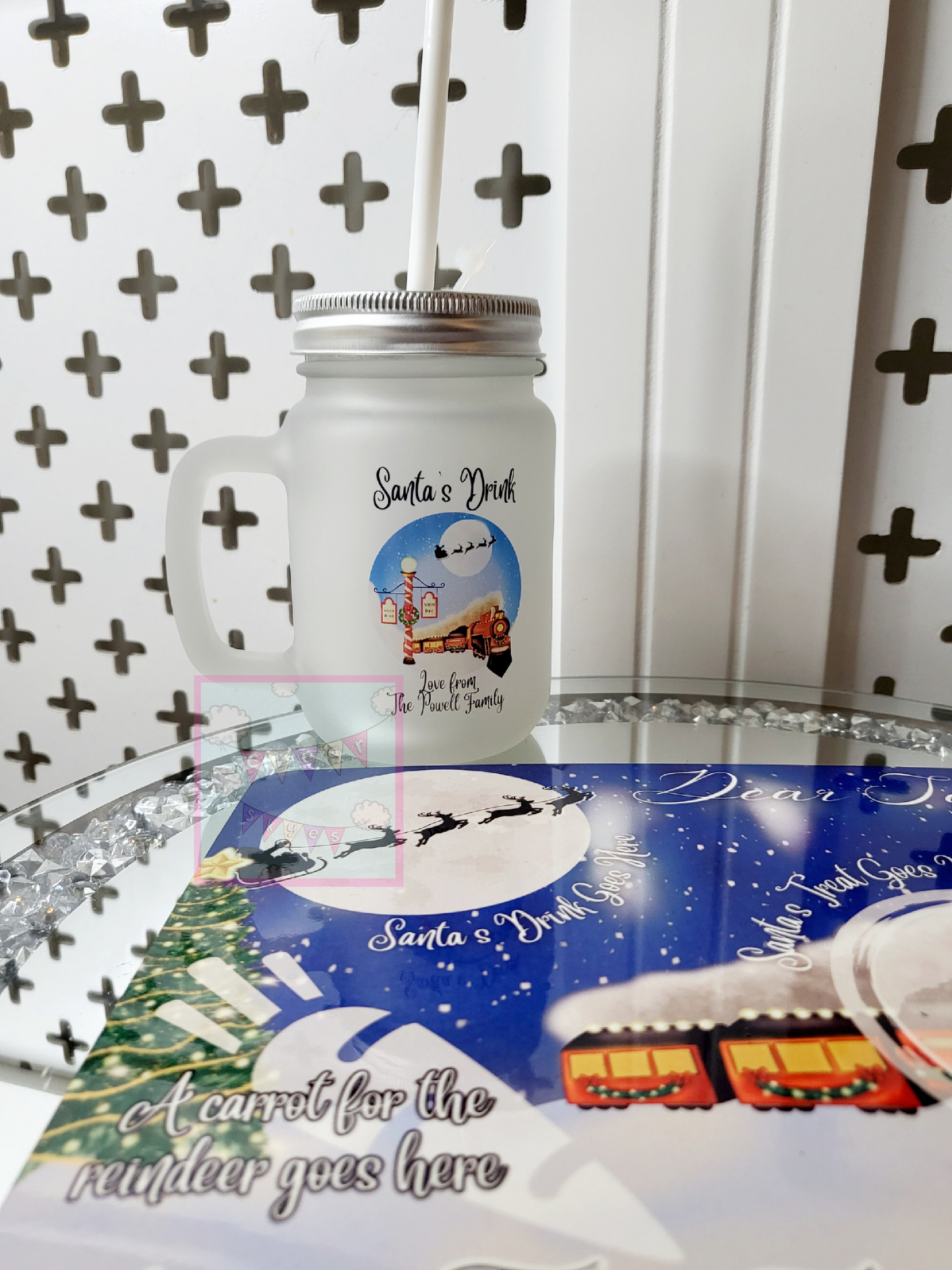 Personalised Christmas Eve Drinking Jar for Santa