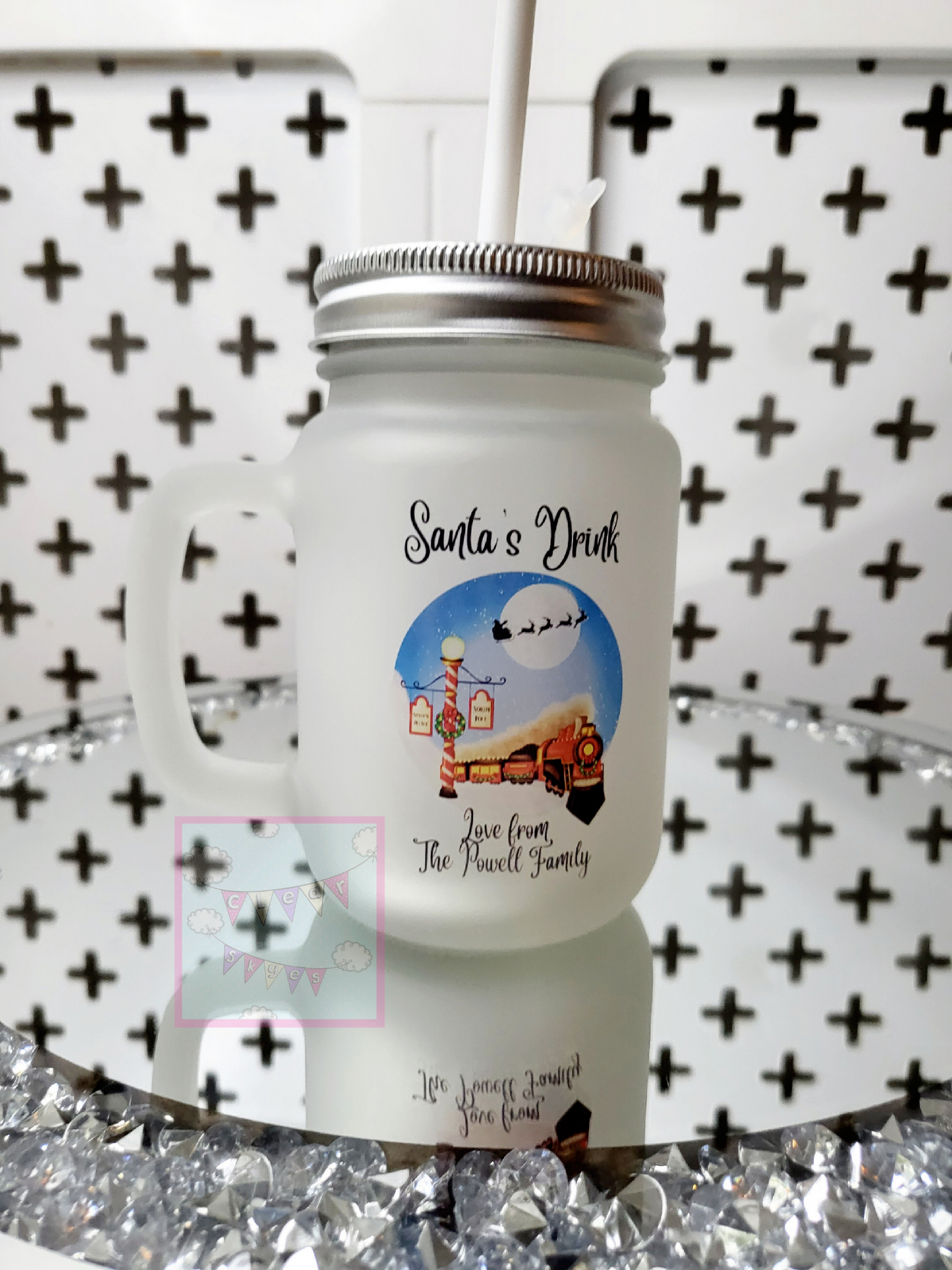 Personalised Christmas Eve Drinking Jar for Santa