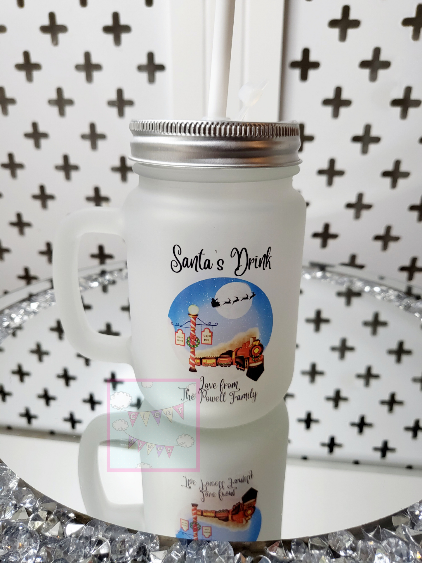 Personalised Christmas Eve Drinking Jar for Santa