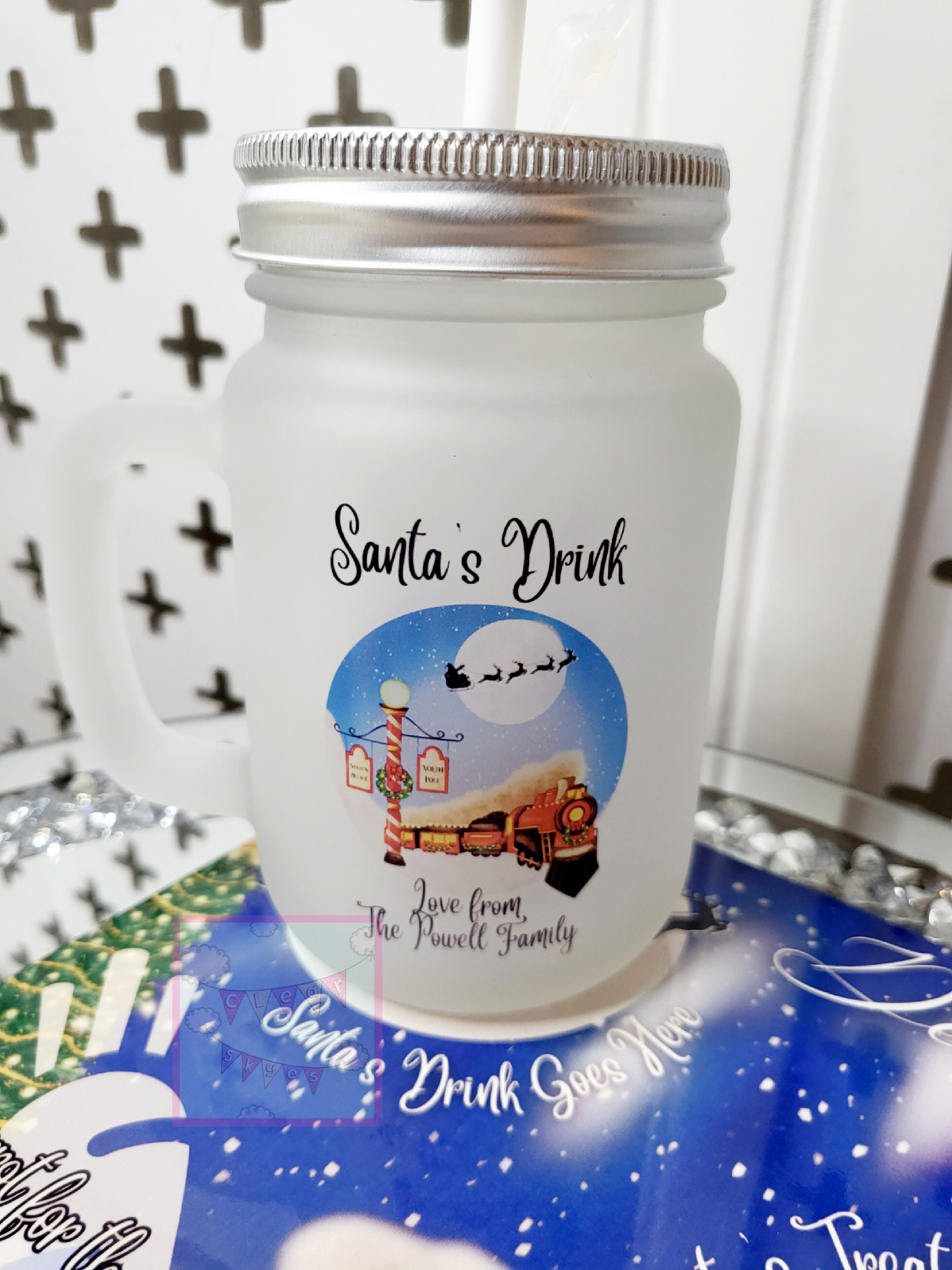 Personalised Christmas Eve Drinking Jar for Santa