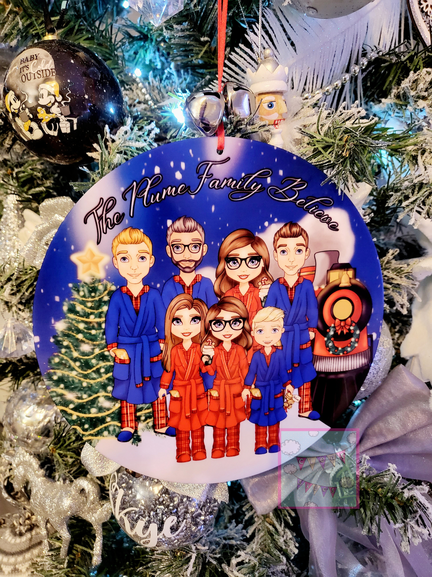 Personalised Family Christmas Door Bauble/Plaque