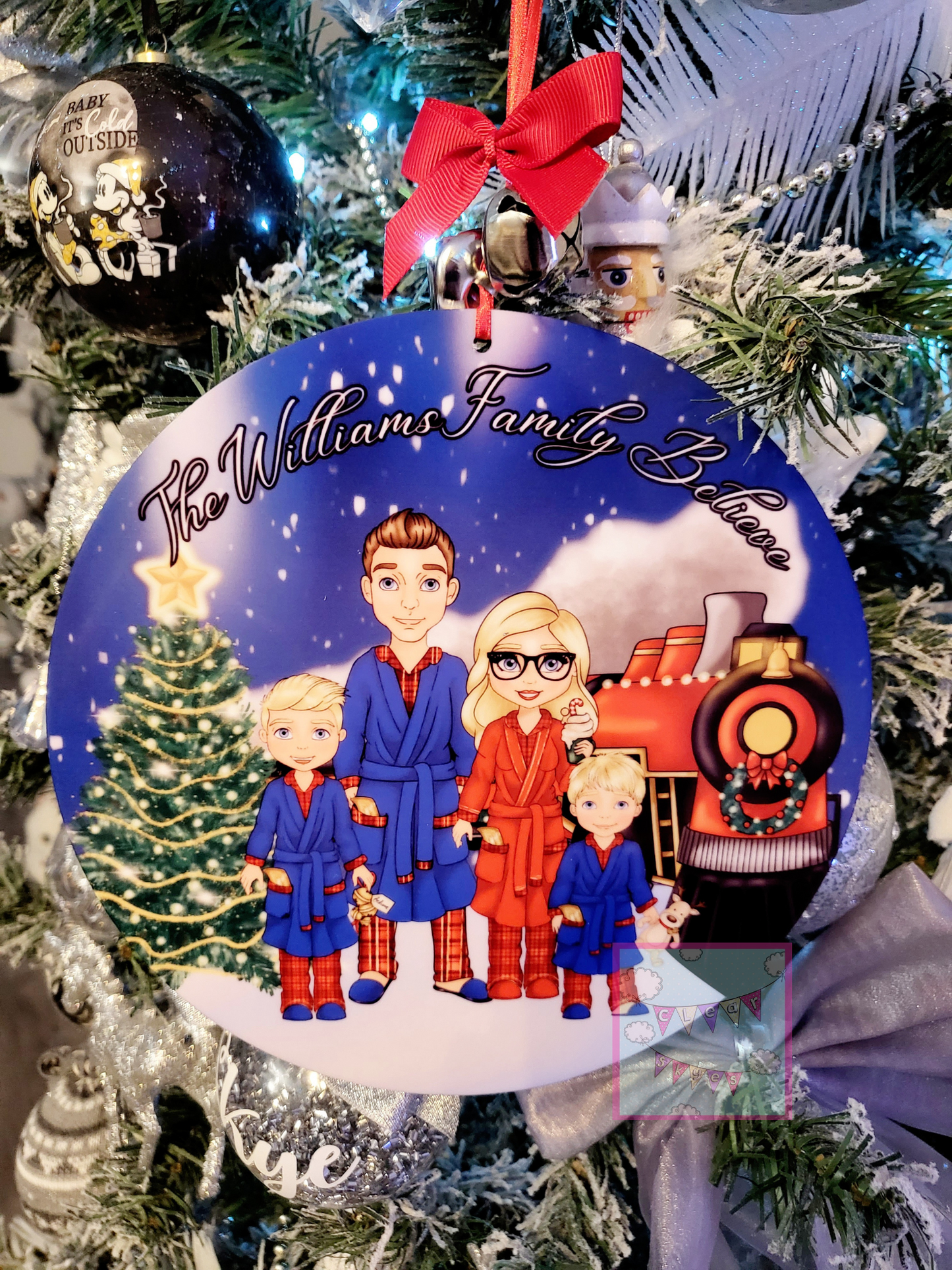 Personalised Family Christmas Door Bauble/Plaque