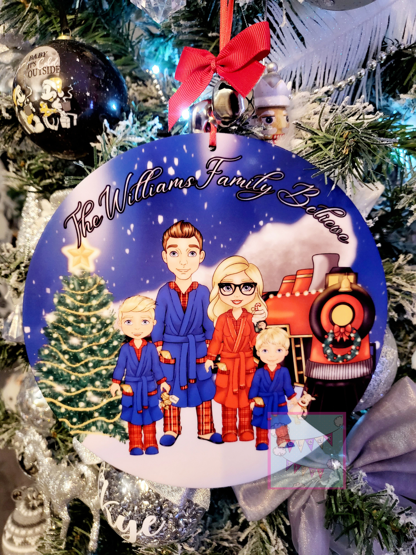 Personalised Family Christmas Door Bauble/Plaque