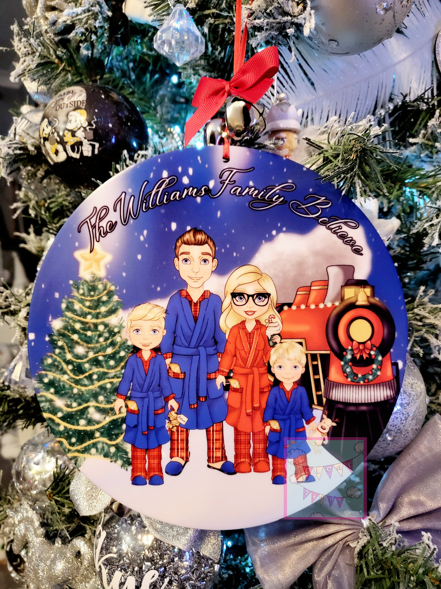 Personalised Family Christmas Door Bauble/Plaque