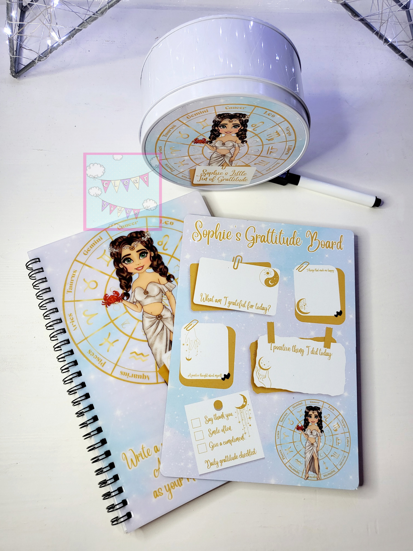 Personalised Zodiac 3 Piece Gratitude Set