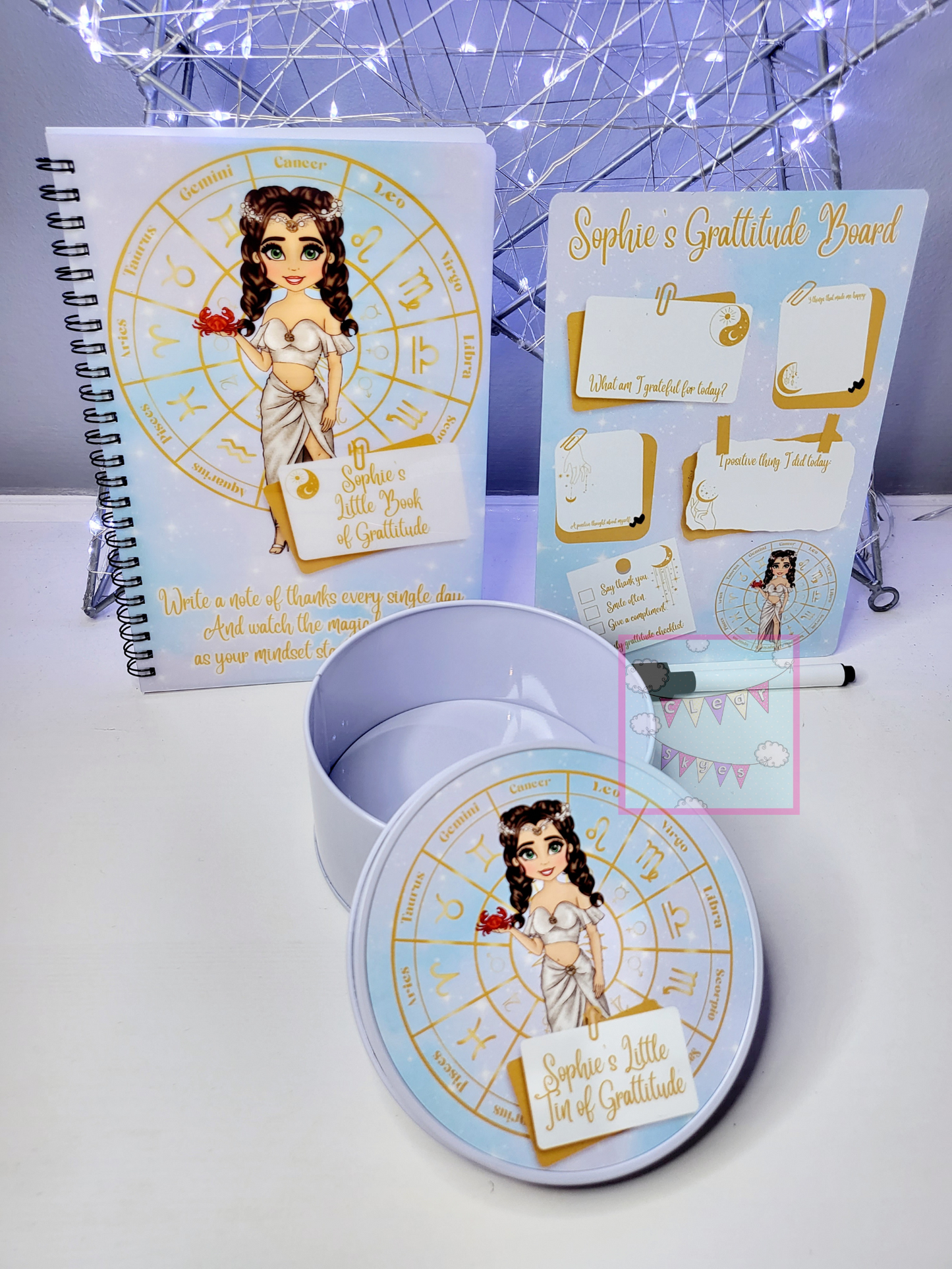 Personalised Zodiac 3 Piece Gratitude Set