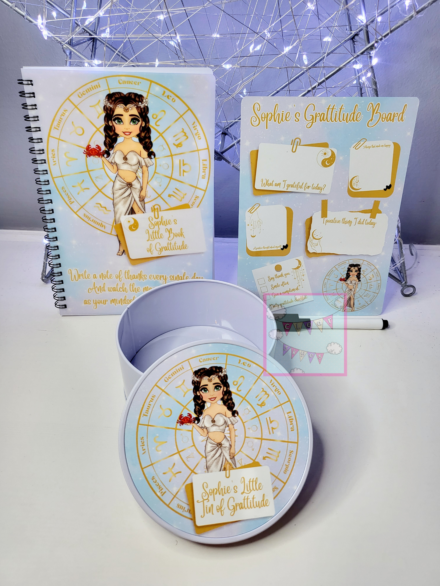 Personalised Zodiac 3 Piece Gratitude Set