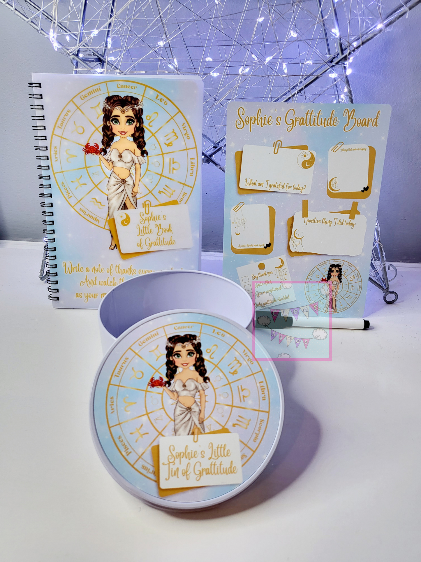 Personalised Zodiac 3 Piece Gratitude Set