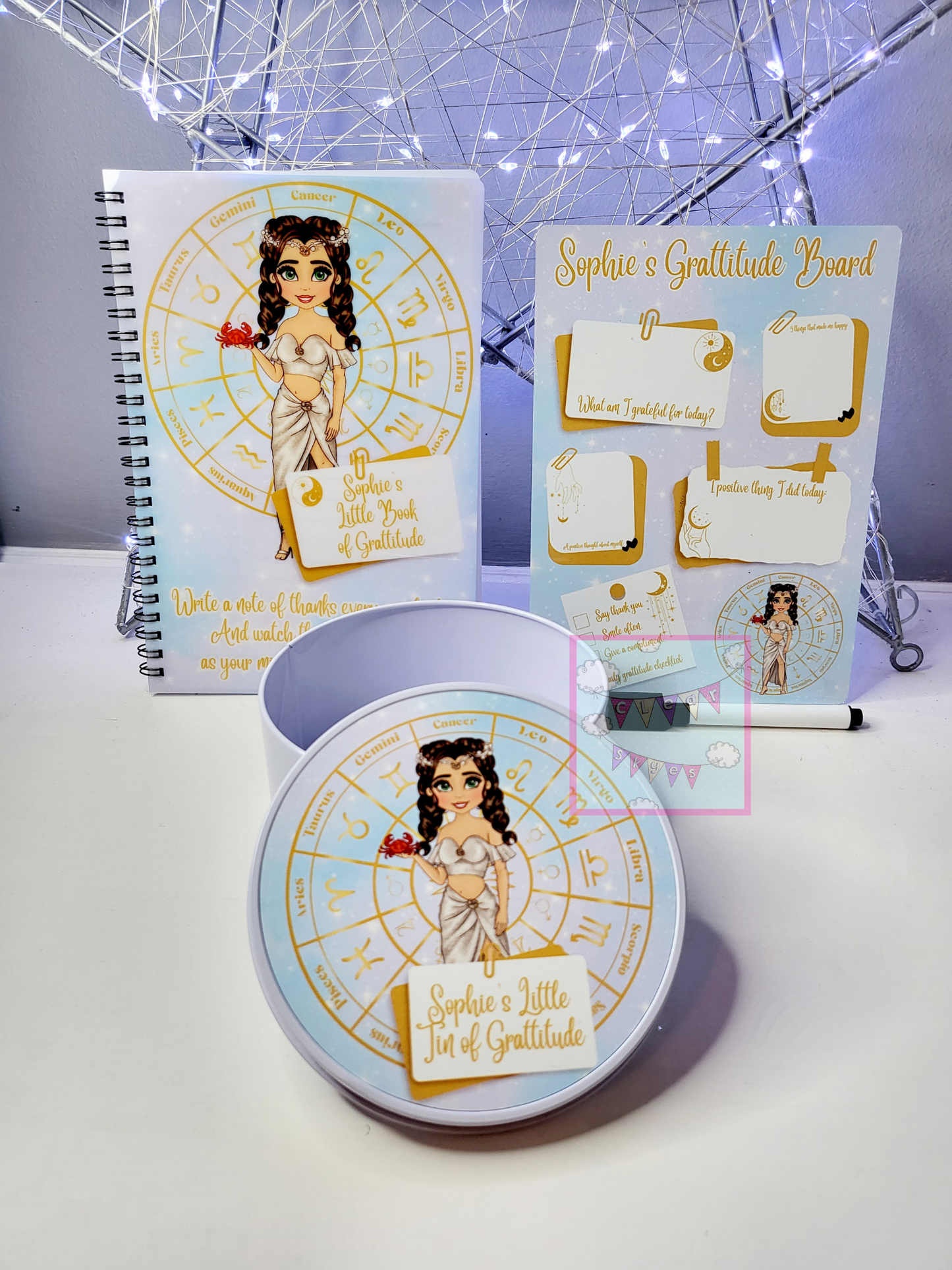 Personalised Zodiac 3 Piece Gratitude Set