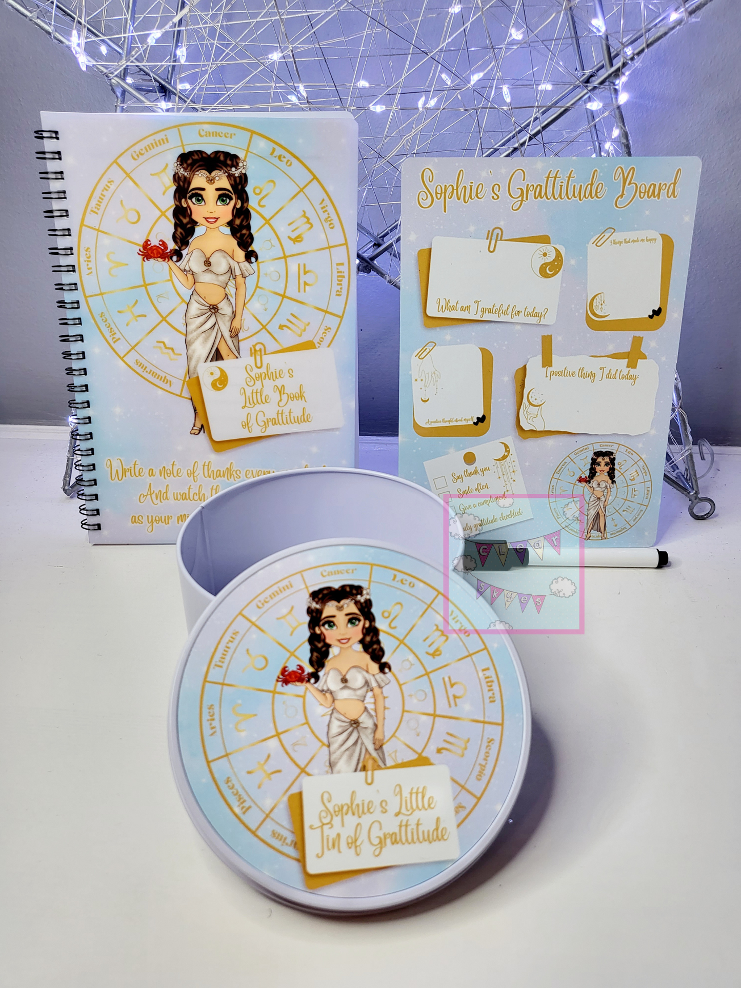 Personalised Zodiac 3 Piece Gratitude Set