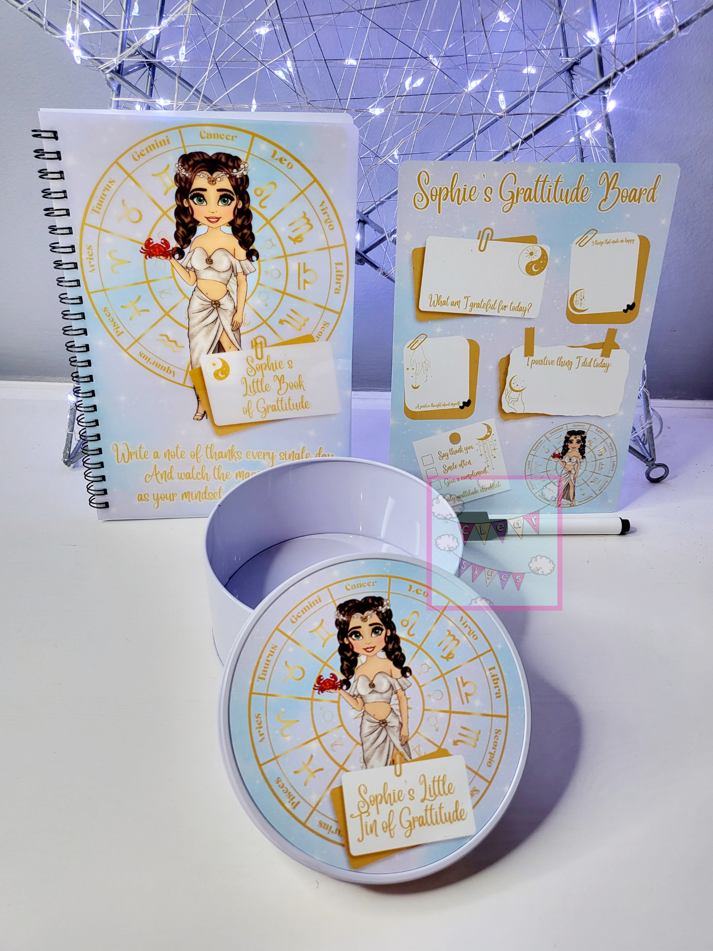 Personalised Zodiac 3 Piece Gratitude Set