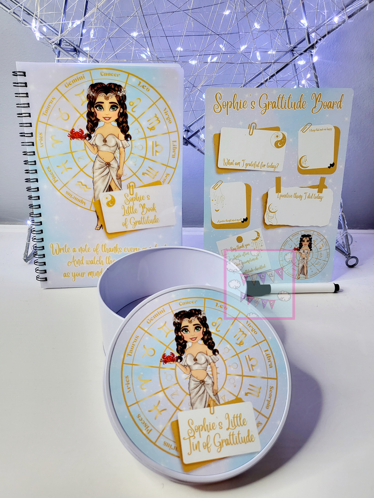 Personalised Zodiac 3 Piece Gratitude Set