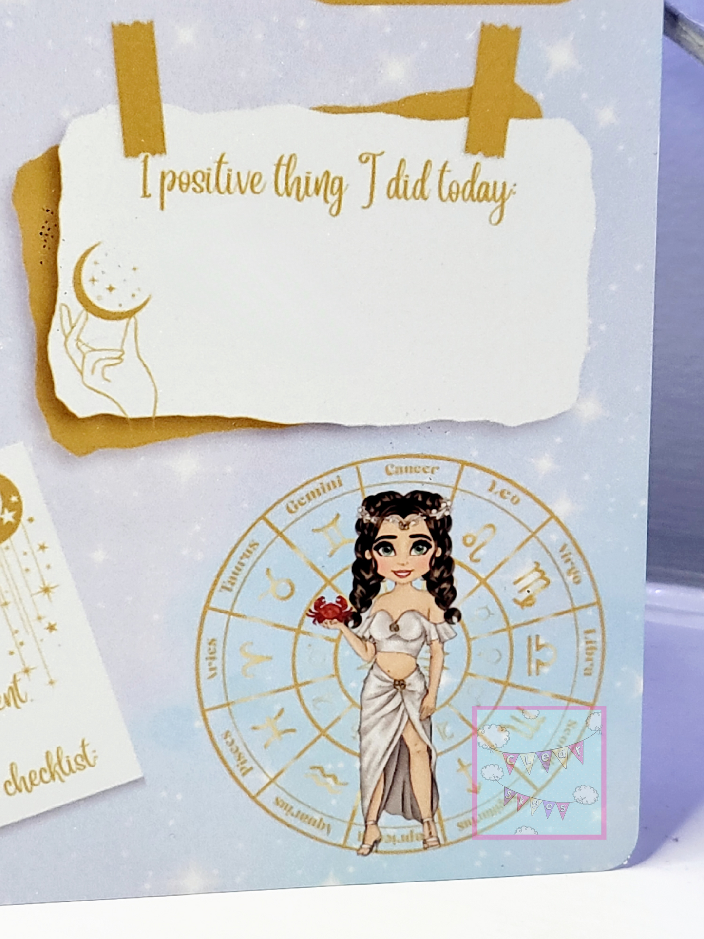 Personalised Zodiac Dry Wipe Gratitude Board with Pen