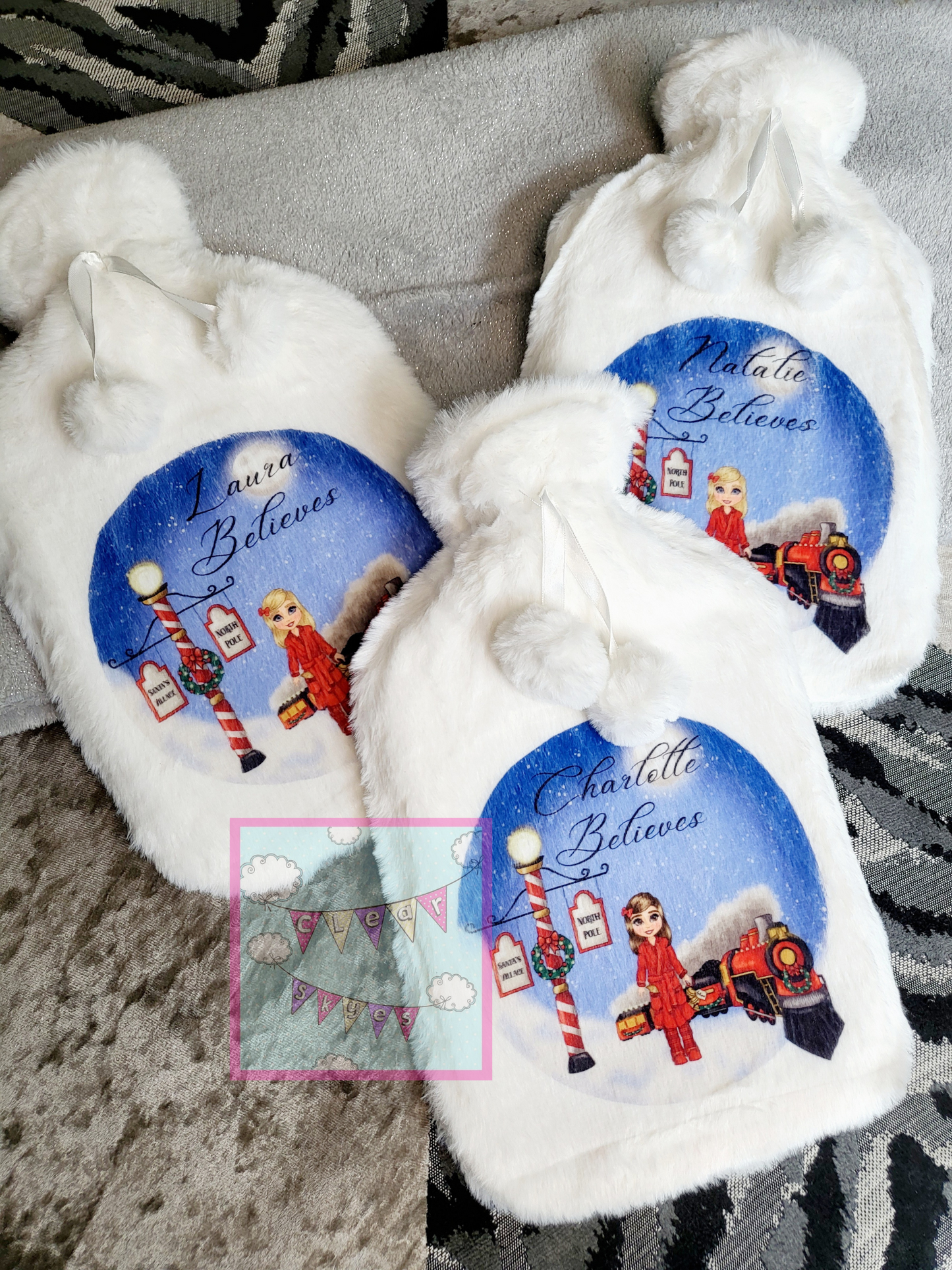 Personalised Christmas Hot Water Bottle & Cover - PRE ORDER