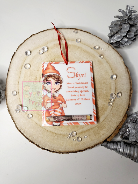 Personalised Christmas Money Holder Bauble - Elf