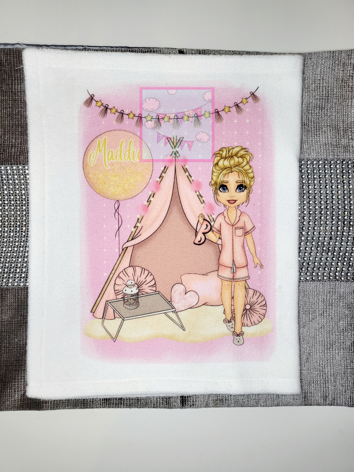 Personalised Girls Sleepover Microfibre Face Cloth