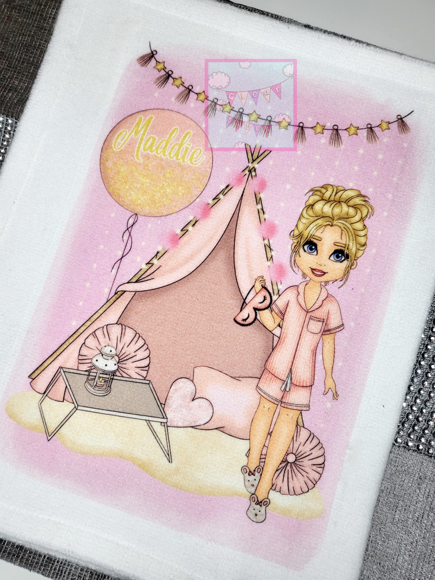 Personalised Girls Sleepover Microfibre Face Cloth