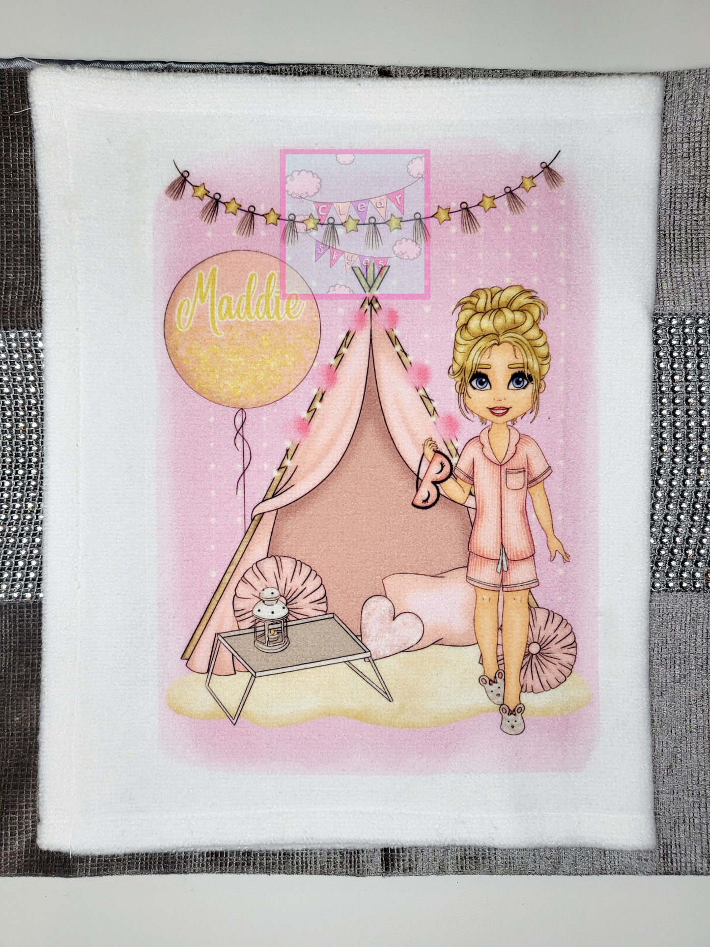 Personalised Girls Sleepover Microfibre Face Cloth