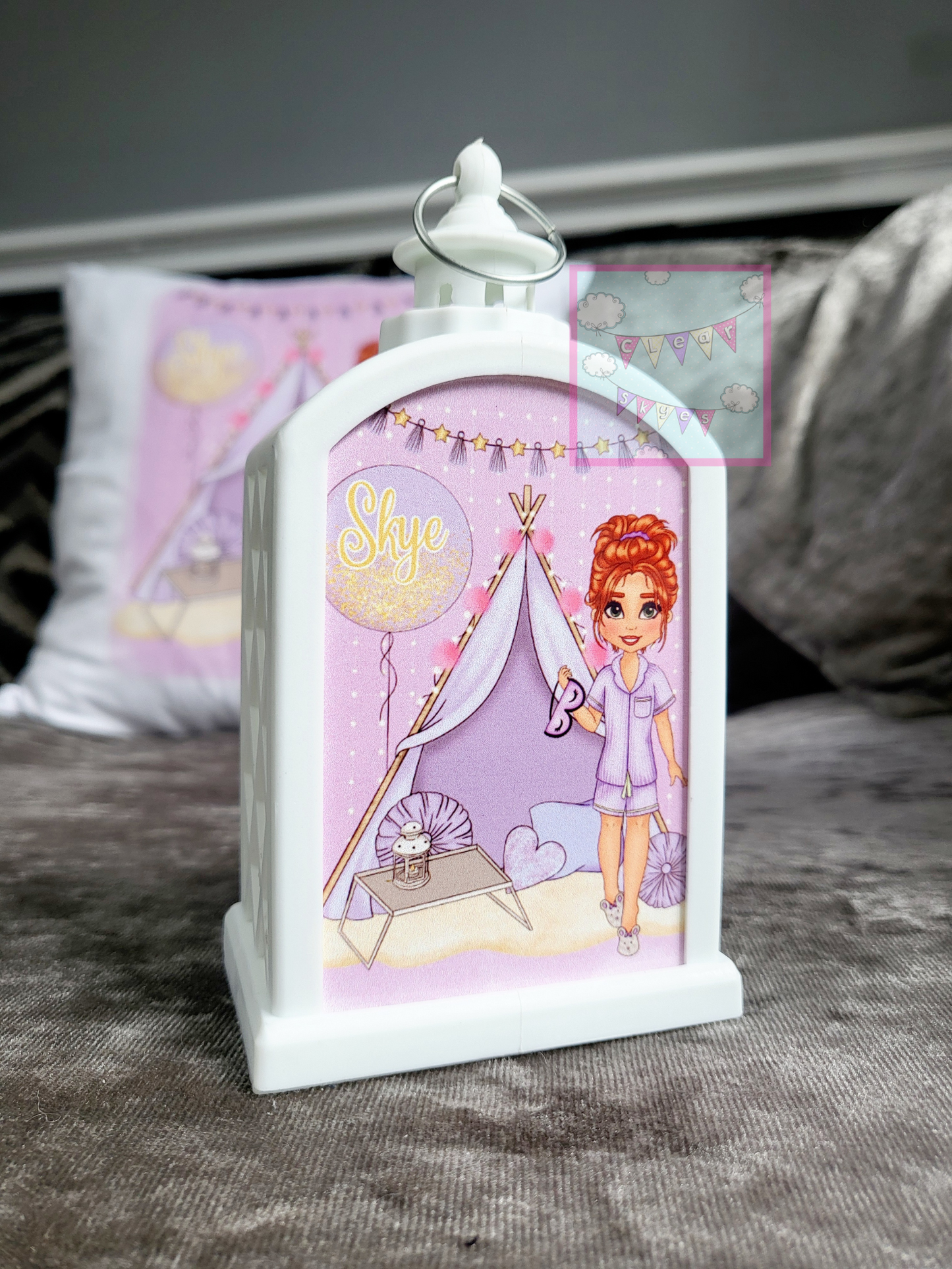 Personalised Girls Sleepover LED Lantern