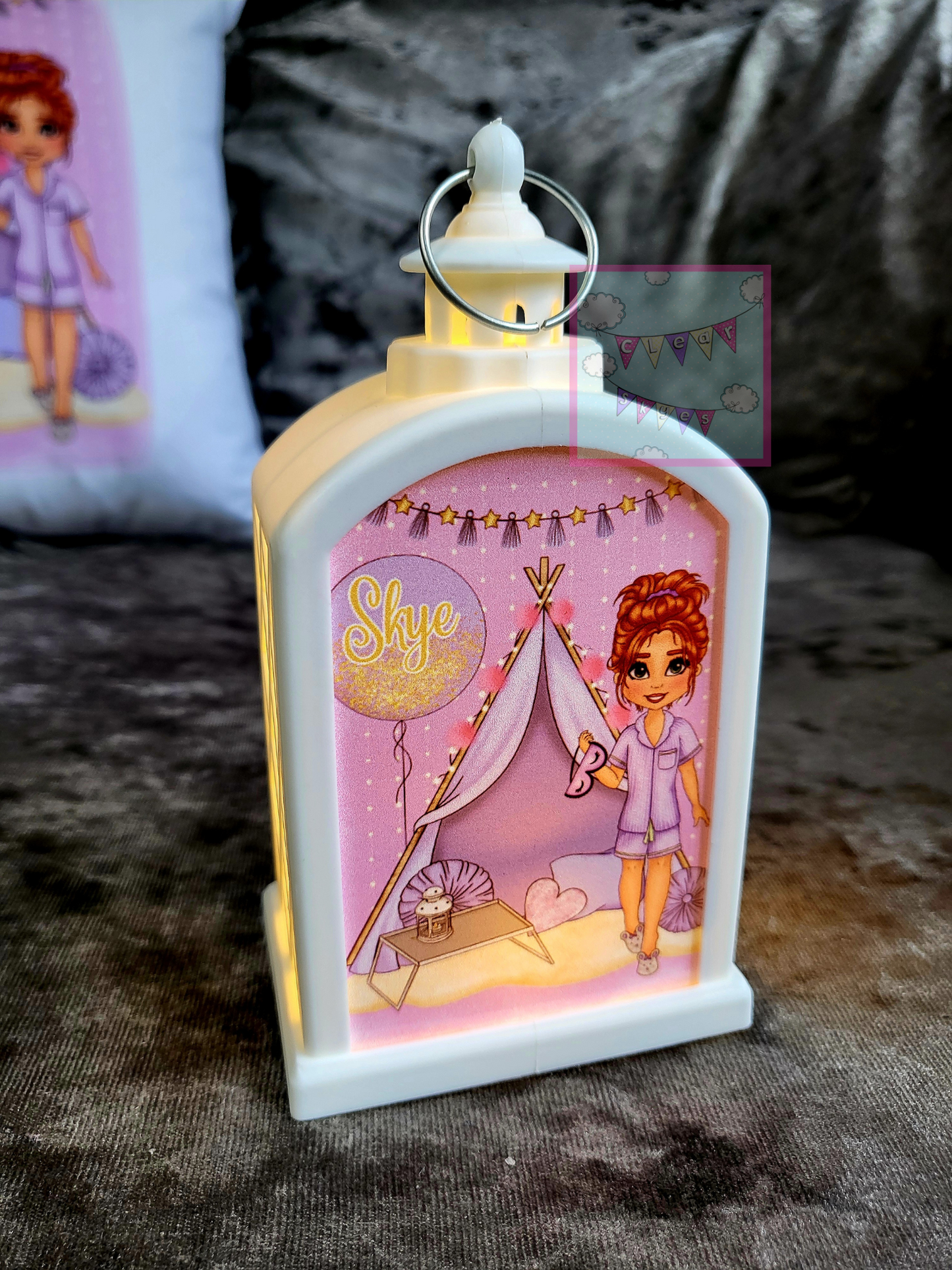 Personalised Girls Sleepover LED Lantern