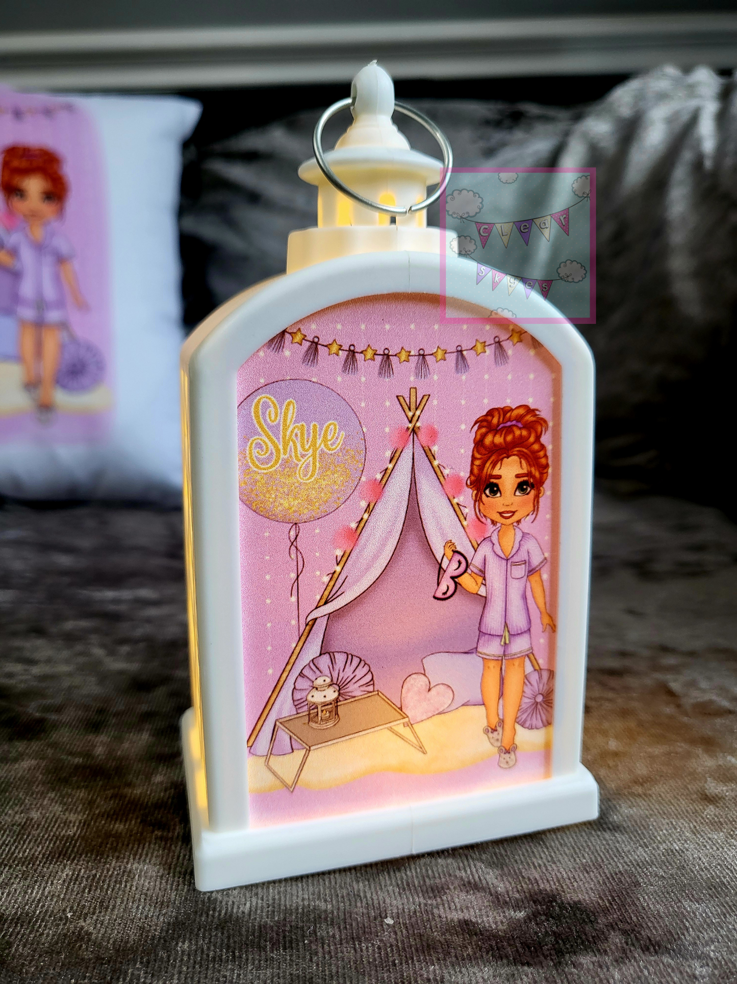 Personalised Girls Sleepover LED Lantern