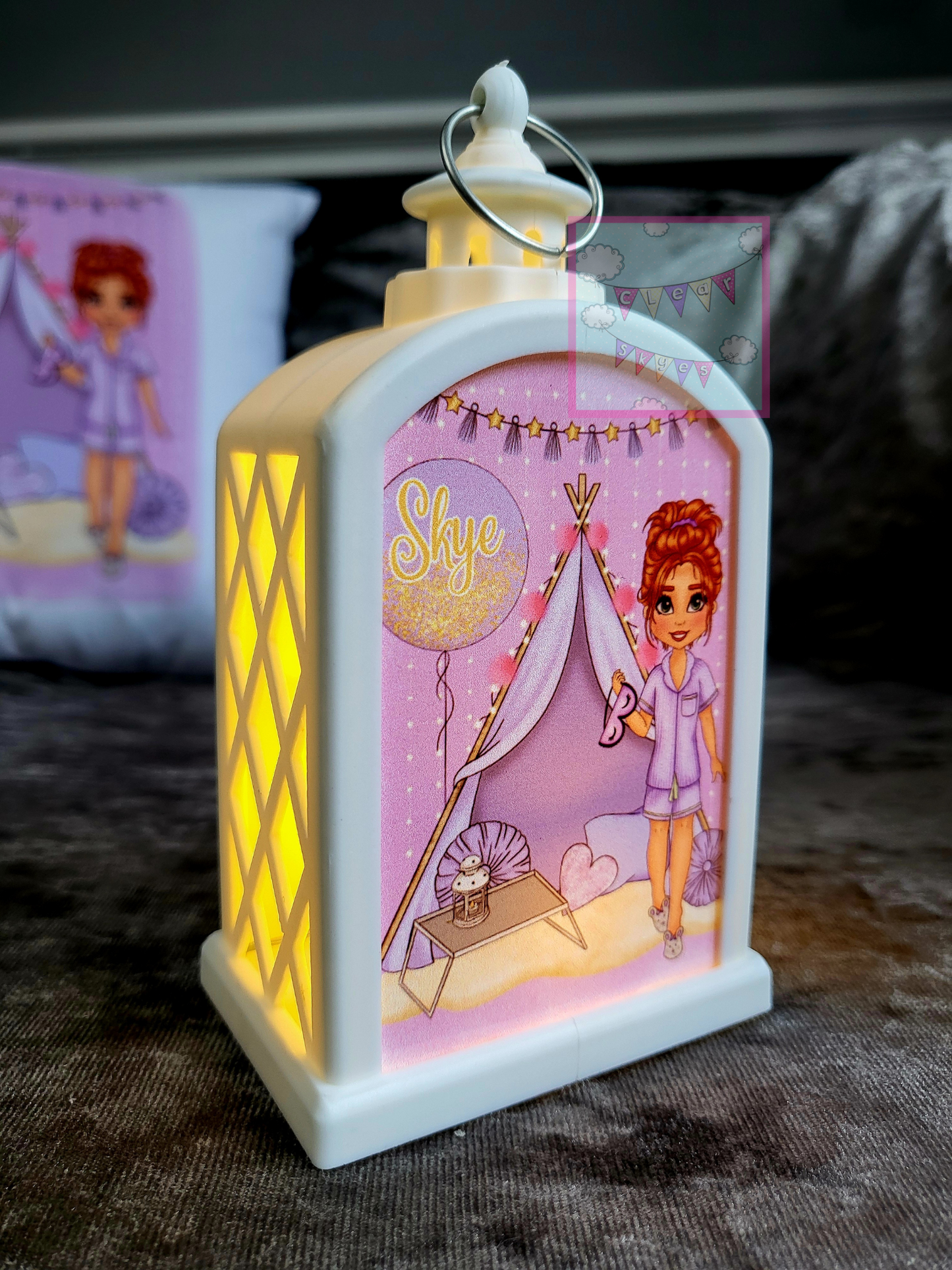 Personalised Girls Sleepover LED Lantern