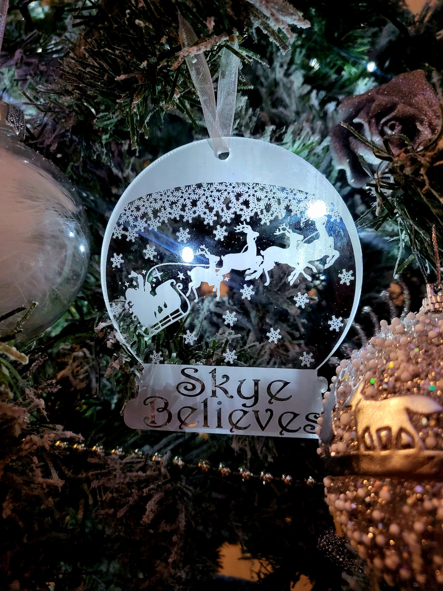 Personalised Snowglobe Tree Decoration