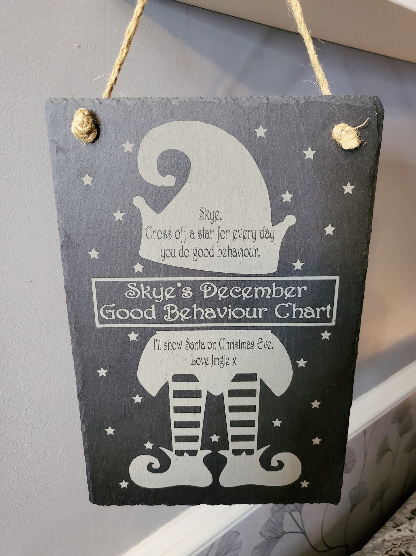 Personalised Christmas Good Behaviour Board