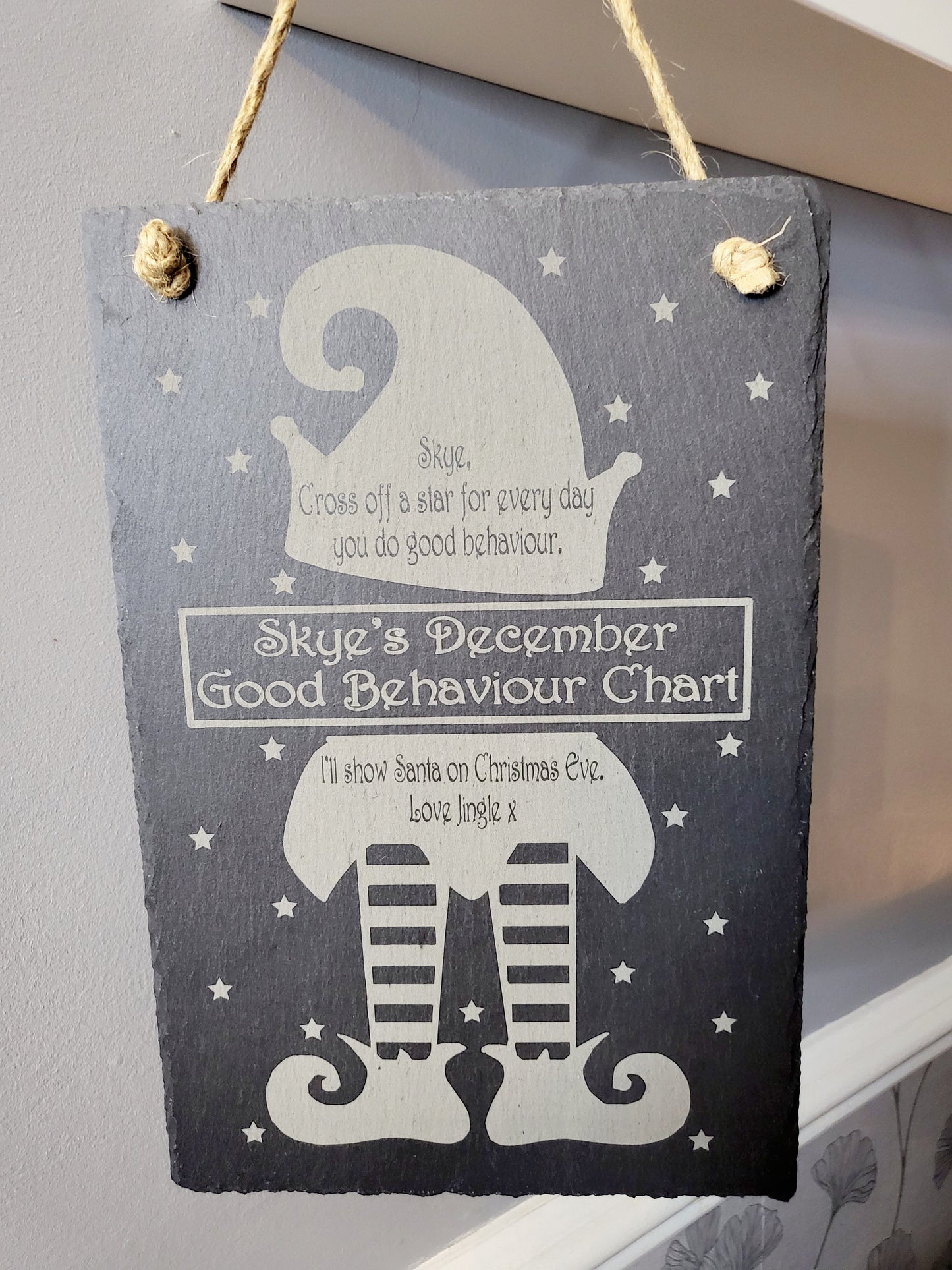 Personalised Christmas Good Behaviour Board