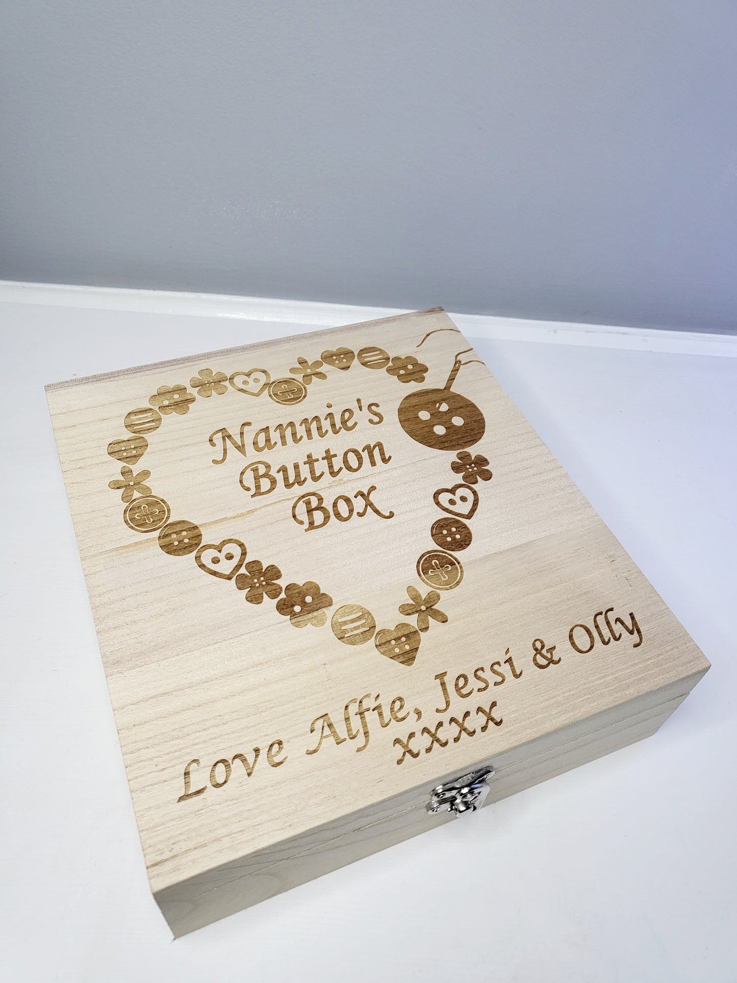 Personalised Button Storage Box