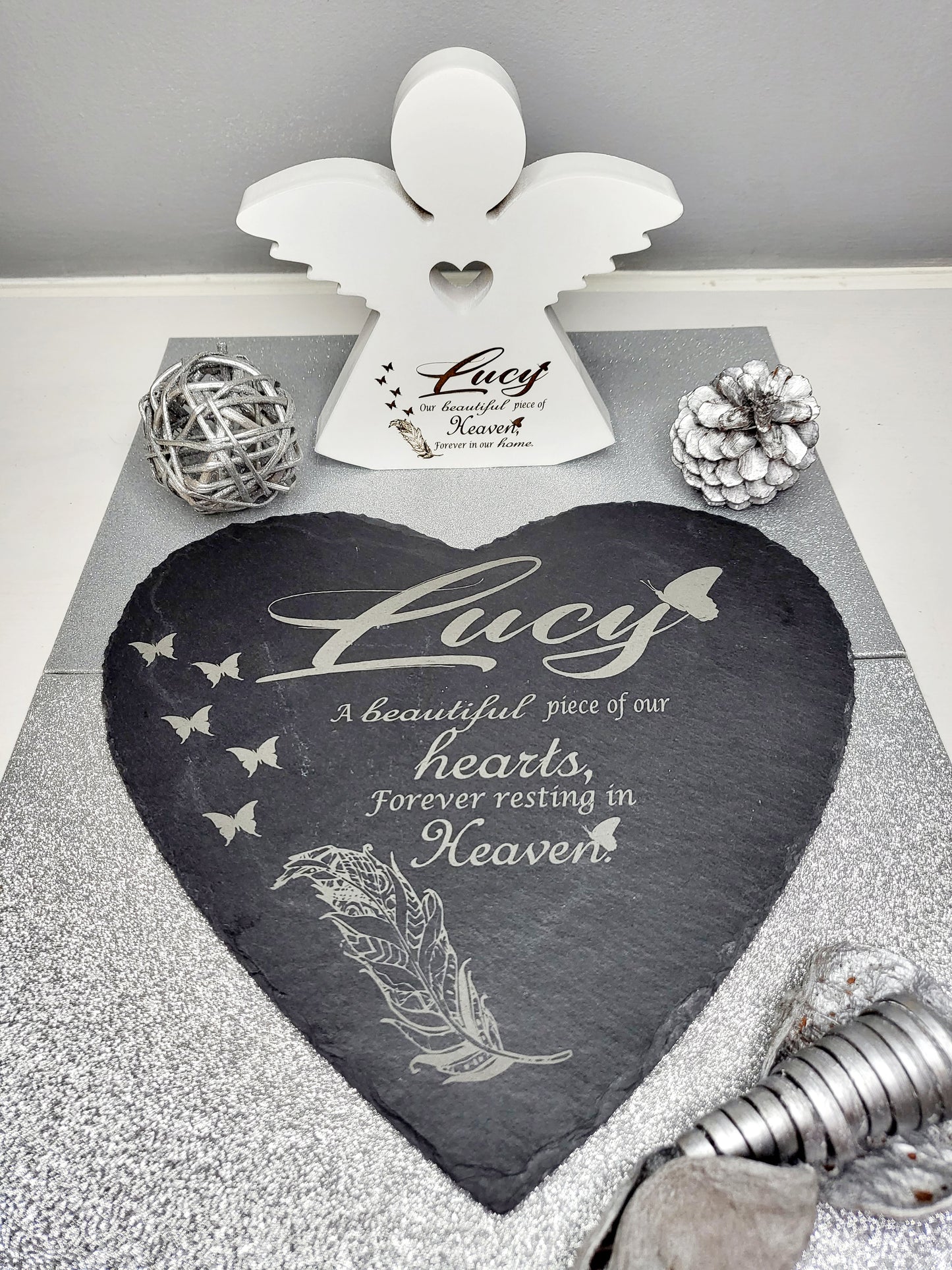 Personalised Memorial Keepsake Set, Grave and Home