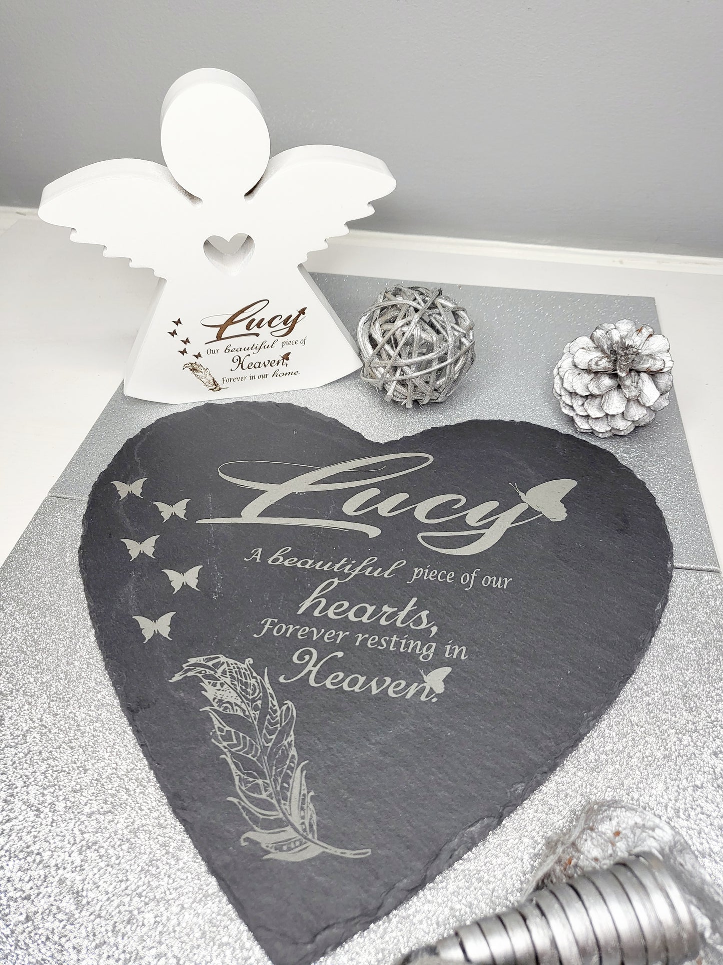 Personalised Memorial Keepsake Set, Grave and Home