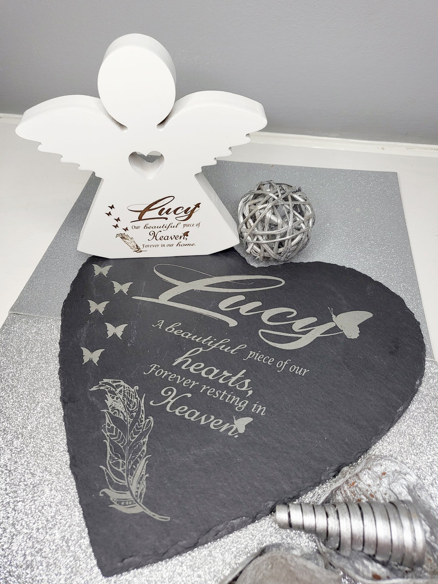 Personalised Memorial Keepsake Set, Grave and Home