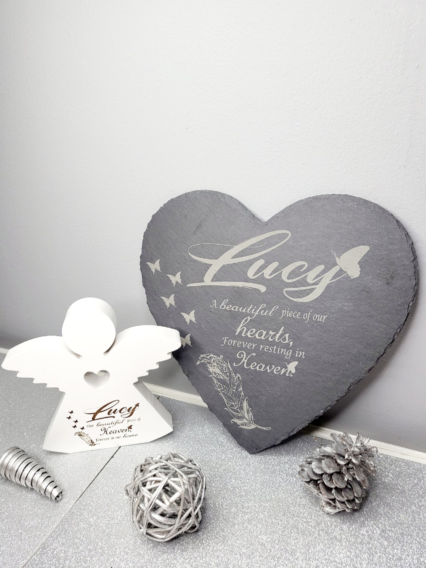 Personalised Memorial Keepsake Set, Grave and Home