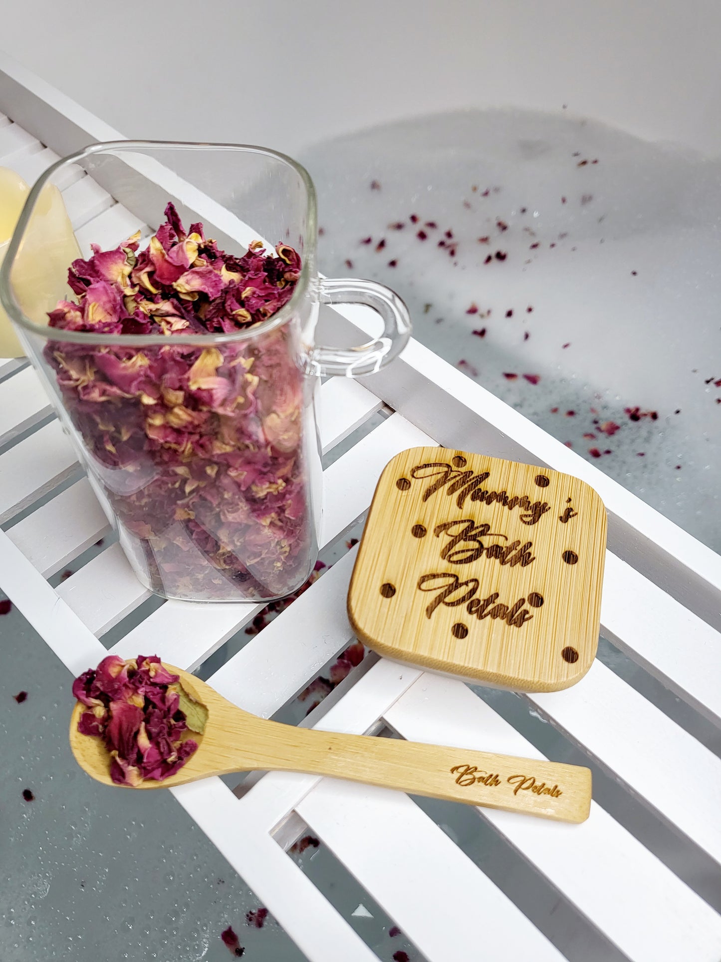 Personalised Bath Petal Jar with Spoon, Empty